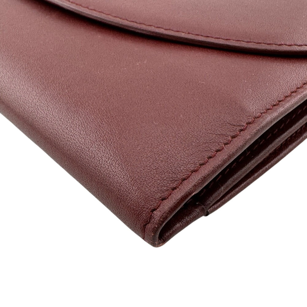 Cartier Must Red Color Leather Long Wallet (Bi-Fold) (Pre-Owned)