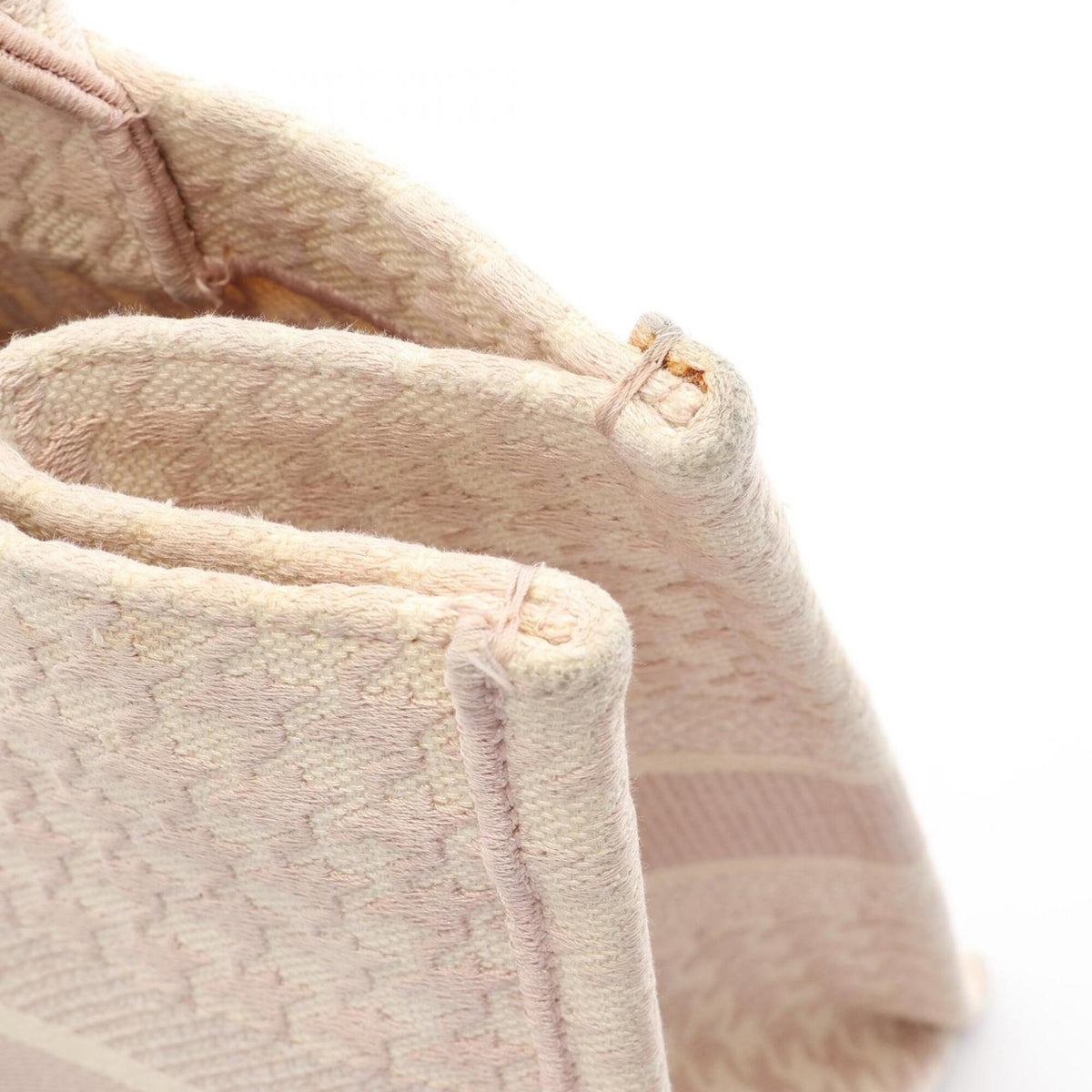 Christian Dior Pink White Canvas Handbag Tote Bag (Pre-Owned)