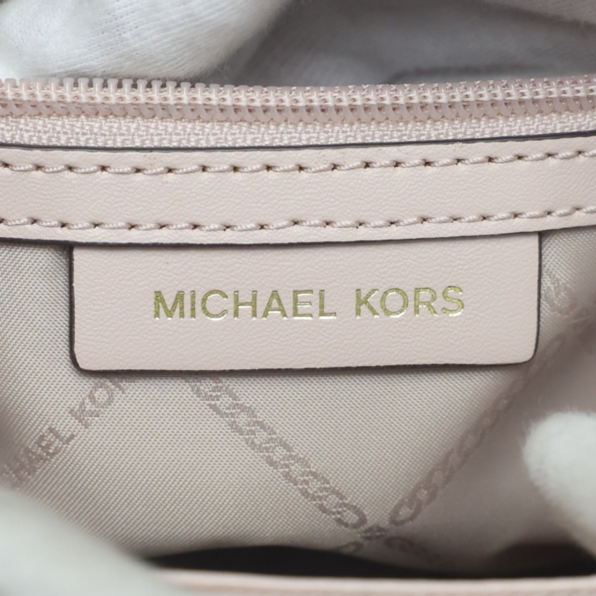 Michael Kors Pink Beige Leather Handbag Shoulder Bag (Pre-Owned)
