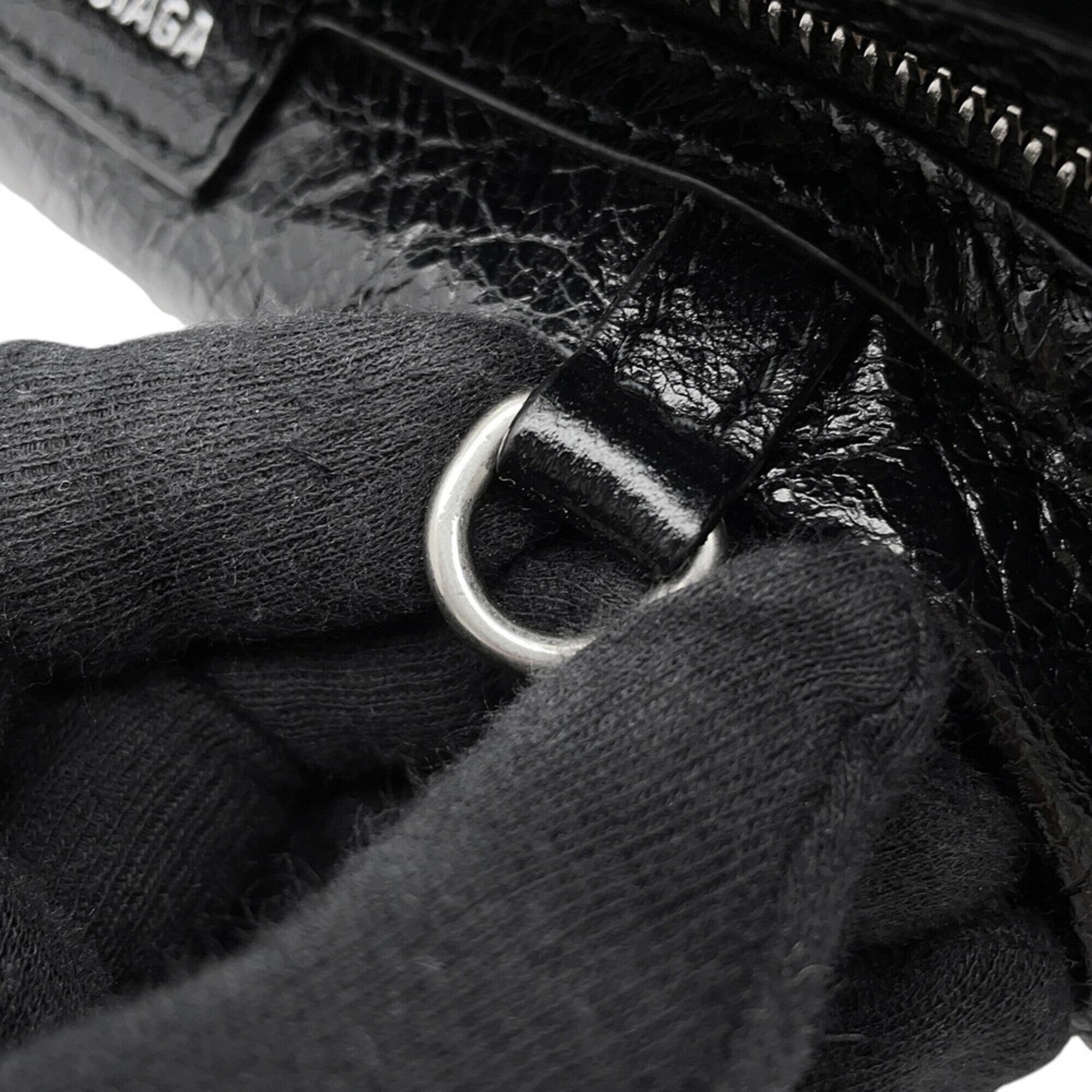 Balenciaga Black Leather Handbag Shoulder Bag (Pre-Owned)