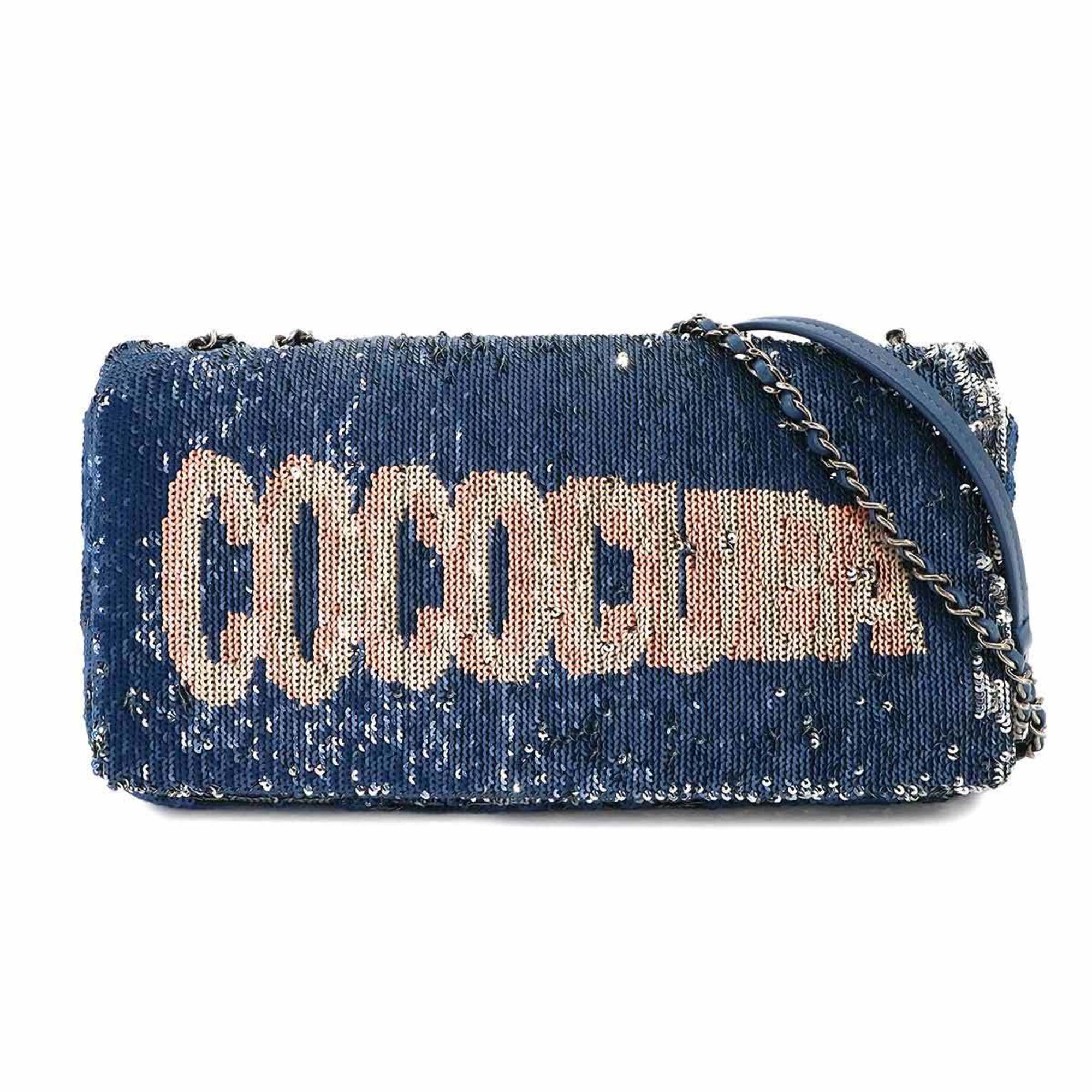 Chanel Blue Spangles Leather Shoulder Bag (Pre-Owned)