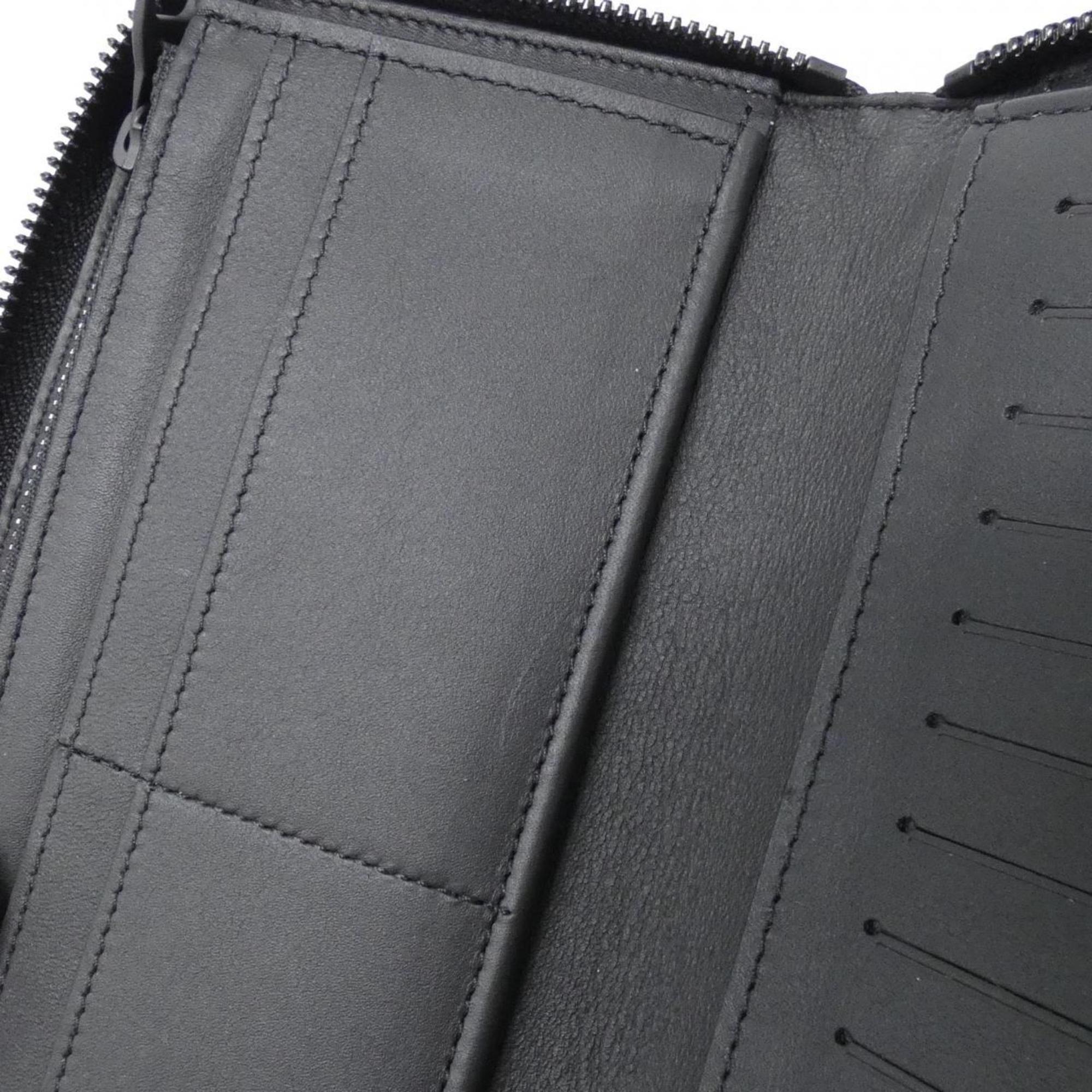 Louis Vuitton Black Leather Long Wallet (Bi-Fold) (Pre-Owned)