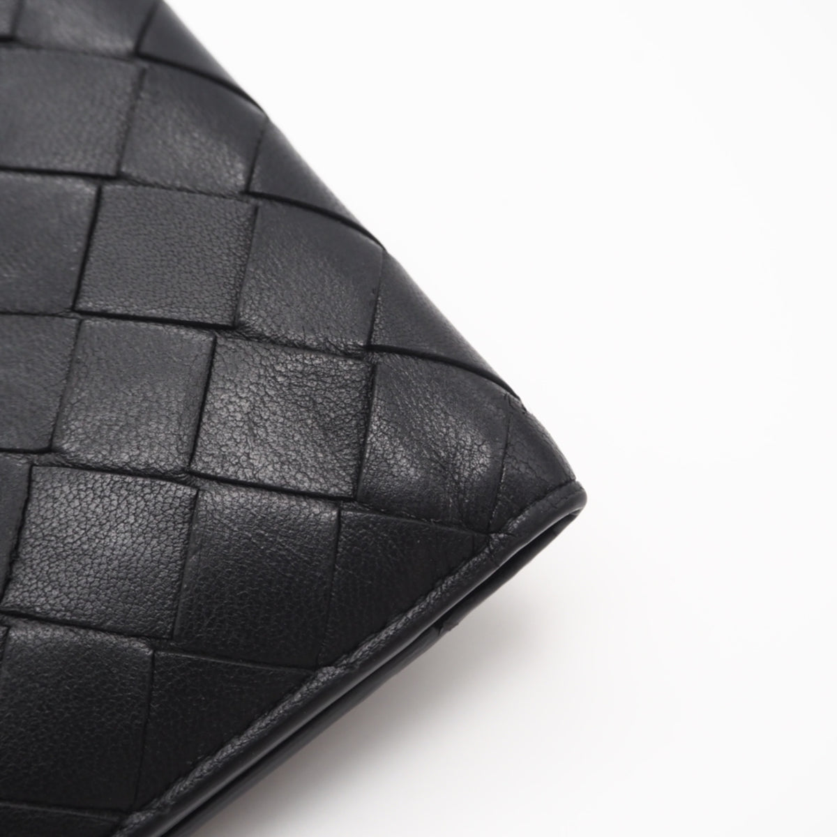 Bottega Veneta Intrecciato Black Leather Wallet (Bi-Fold) (Pre-Owned)