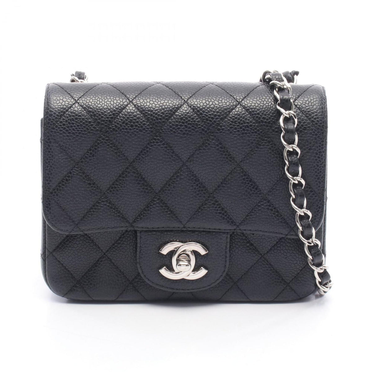 Chanel Black Leather Handbag Shoulder Bag (Pre-Owned)