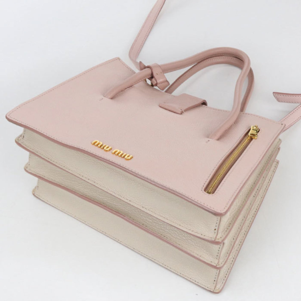 Miu Miu Pink Leather Tote Bag (Pre-Owned)