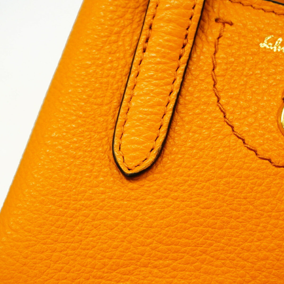 Salvatore Ferragamo Orange Leather Handbag (Pre-Owned)