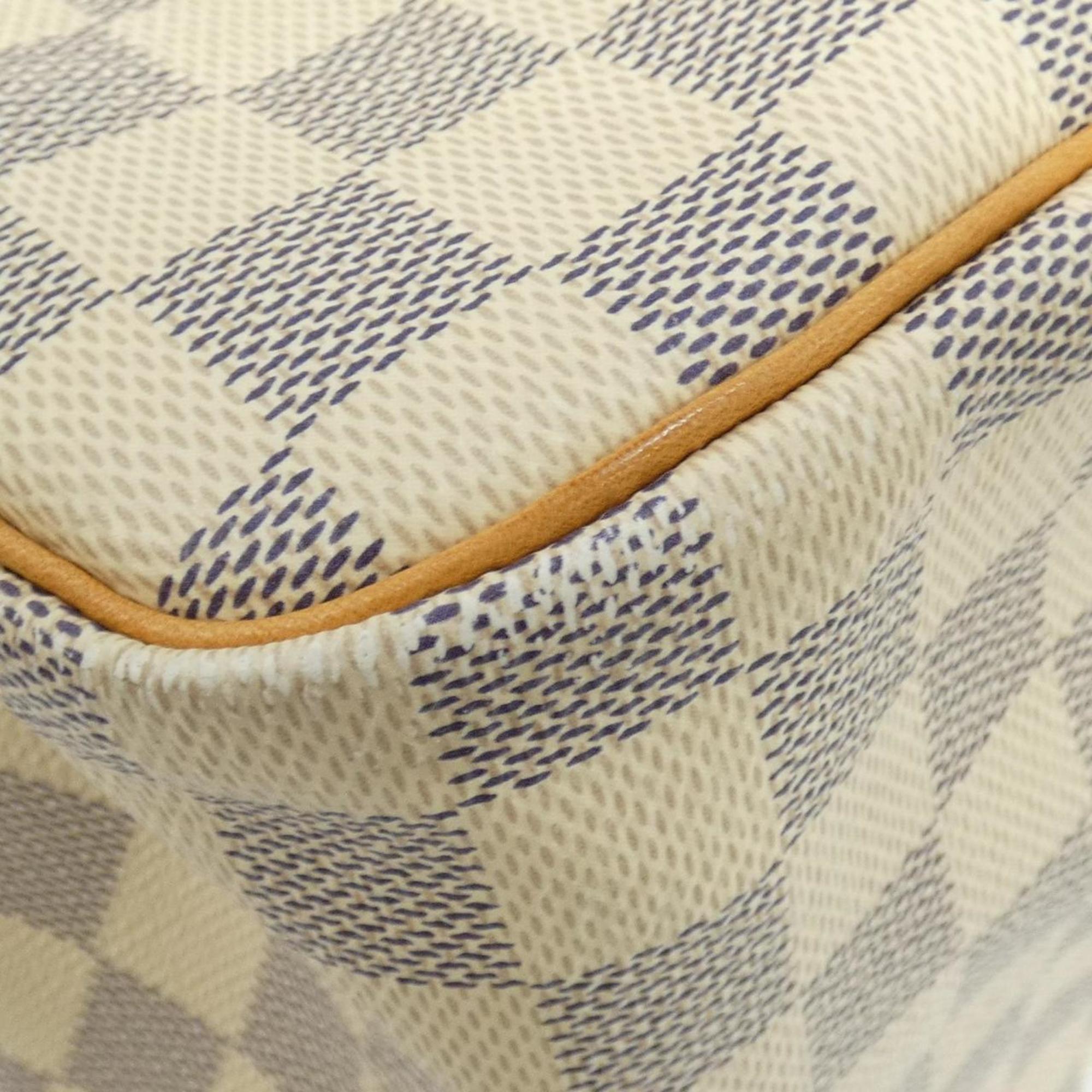 Louis Vuitton Azur White Coated Canvas Boston Bag (Pre-Owned)