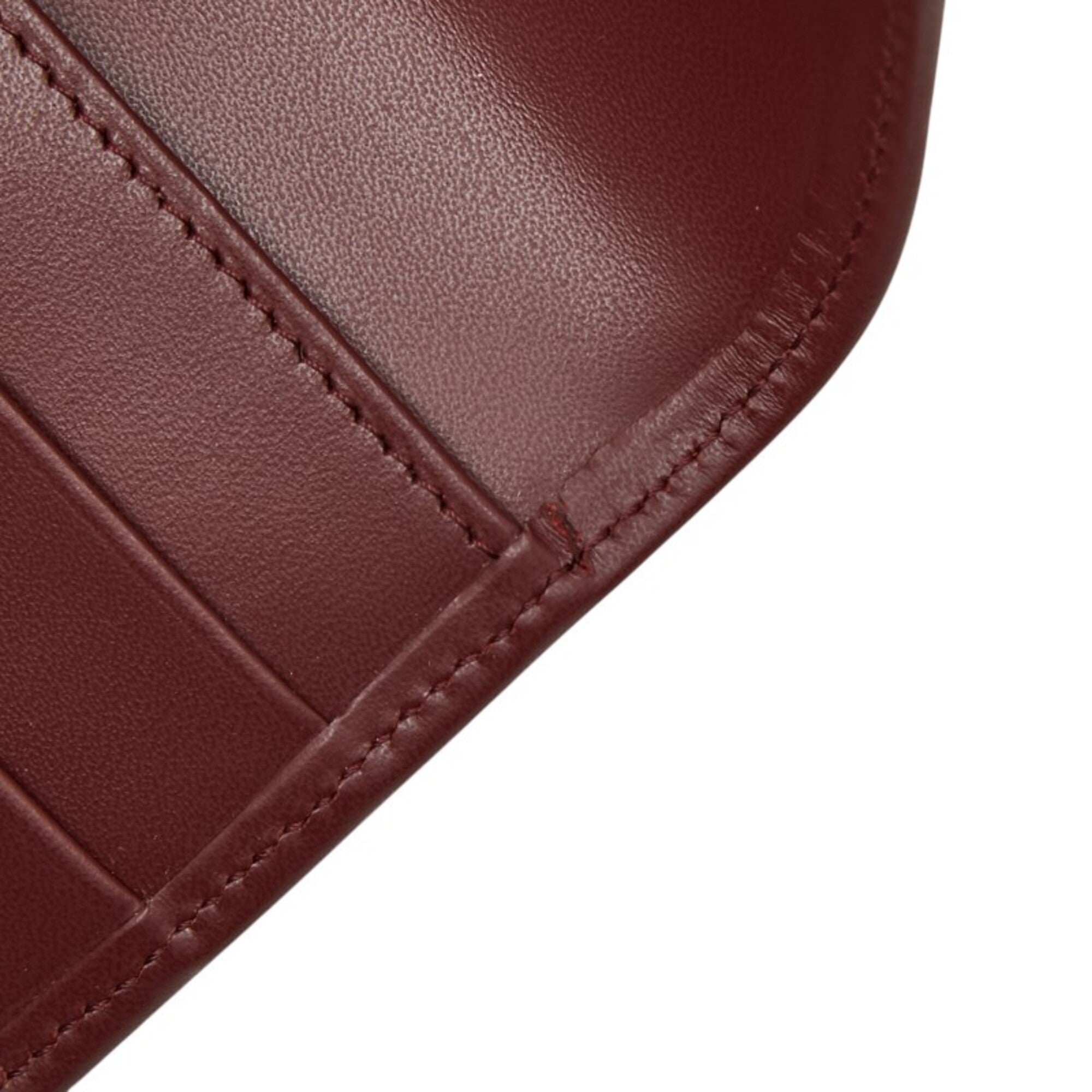 Cartier Bordeaux Wine Red Leather Wallet (Bi-Fold) (Pre-Owned)