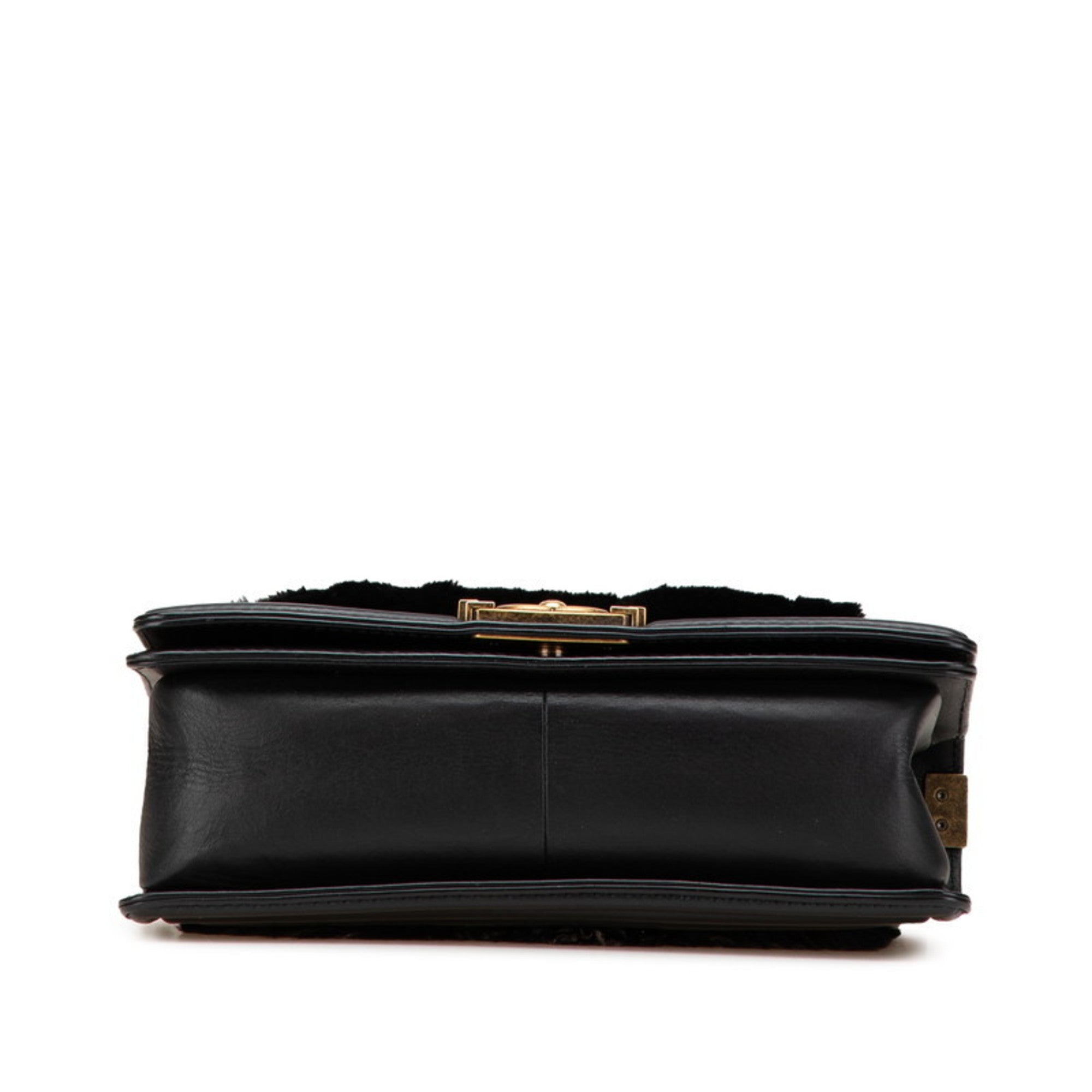 Chanel Black Fur Leather Shoulder Bag (Pre-Owned)