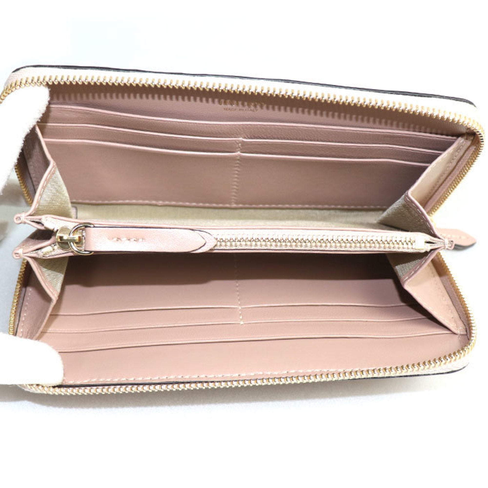 Jimmy Choo Pink Beige Leather Long Wallet (Bi-Fold) (Pre-Owned)