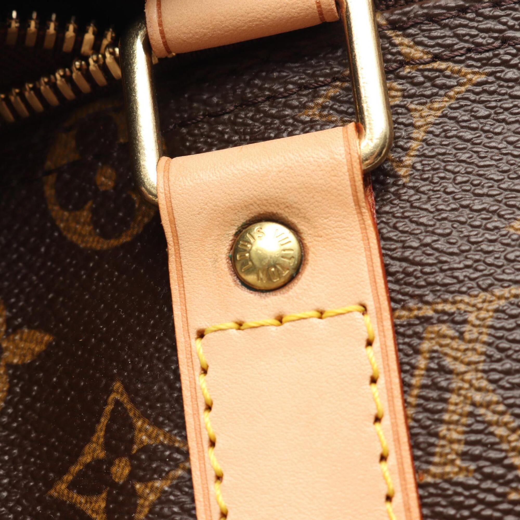 Louis Vuitton Brown Monogram Coated Canvas Leather Boston Bag Handbag (Pre-Owned)