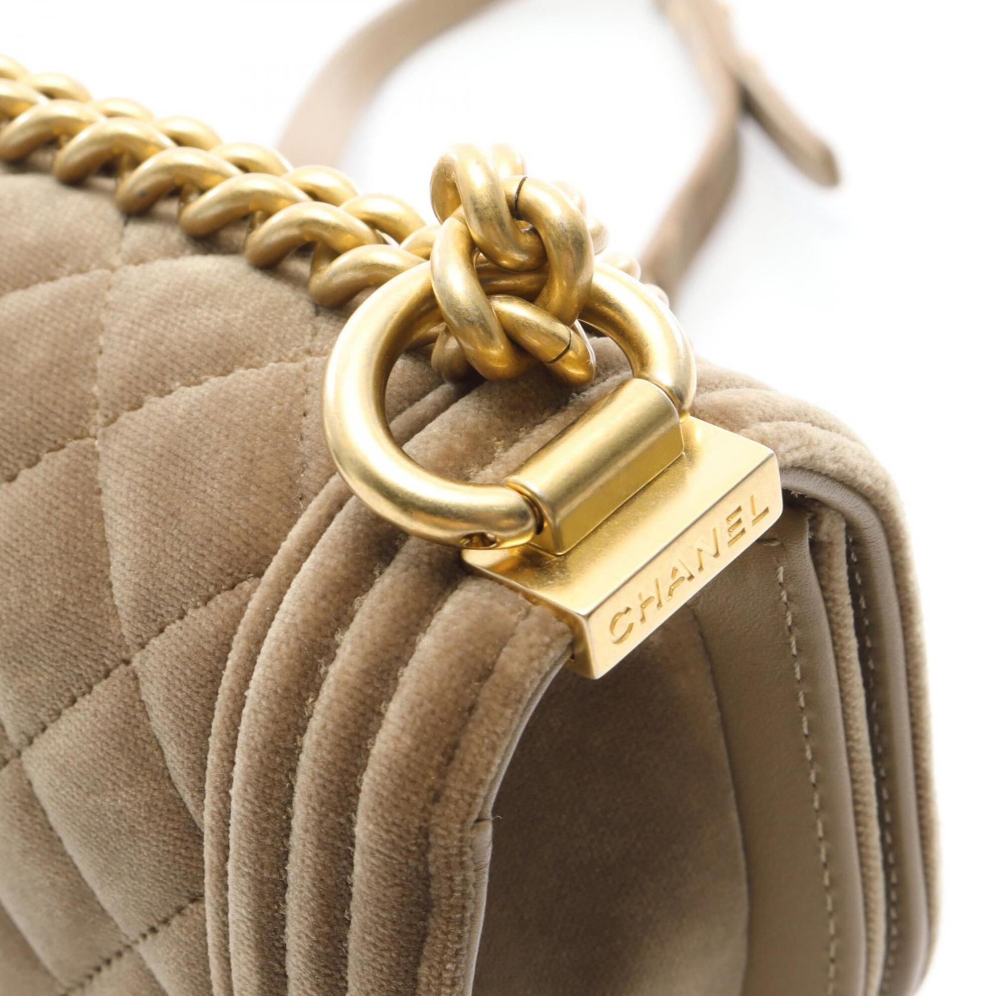 Chanel Khaki Fabric Handbag Shoulder Bag (Pre-Owned)