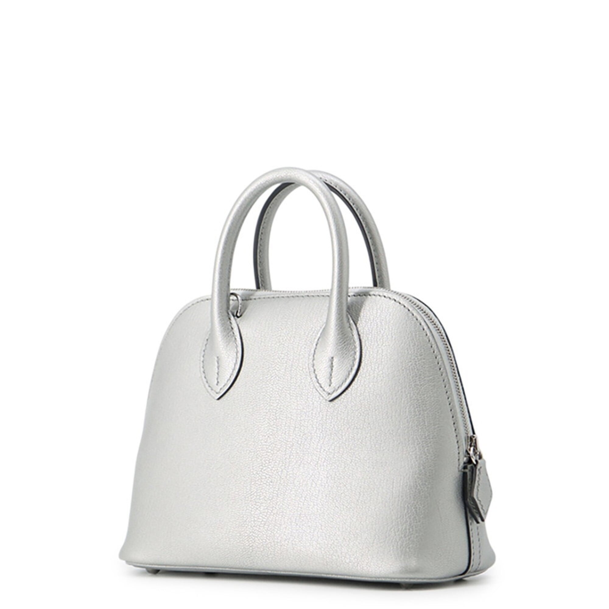 Hermes Bolide Argent Chevre Leather Handbag (Pre-Owned)