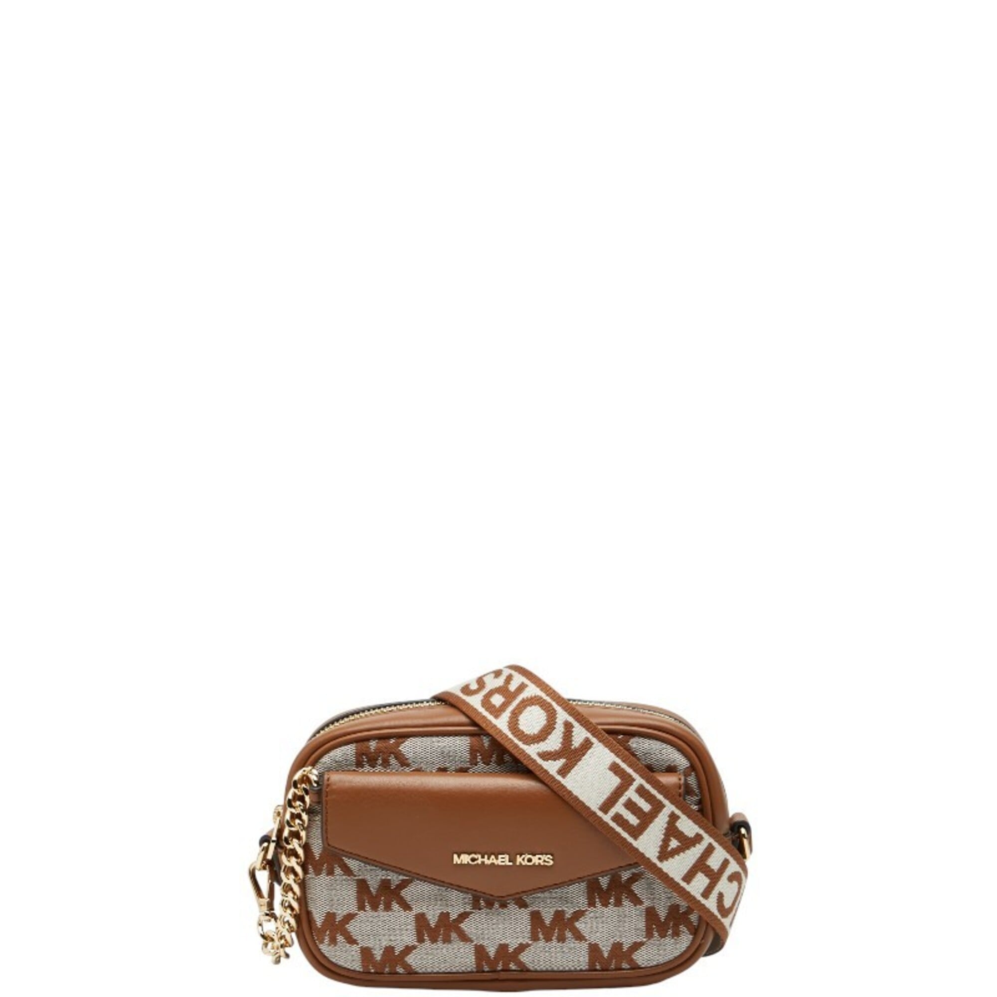 Michael Kors Brown Canvas Leather Pouch Shoulder Bag (Pre-Owned)