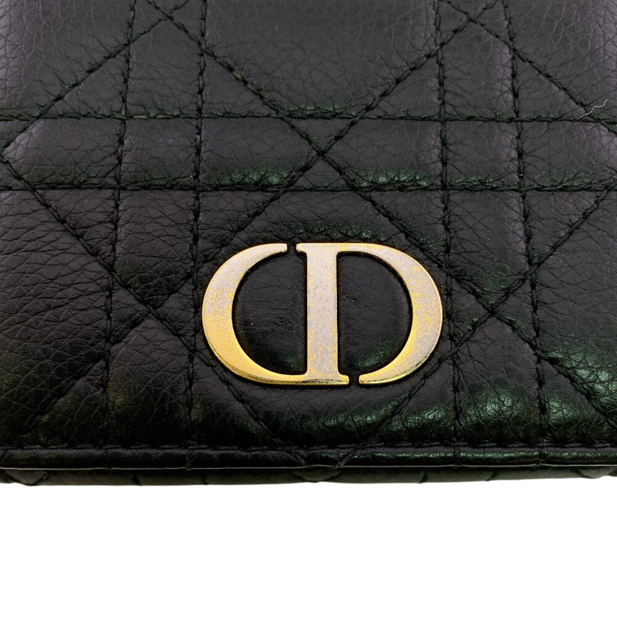 Christian Dior Black Leather Wallet (Tri-Fold) (Pre-Owned)