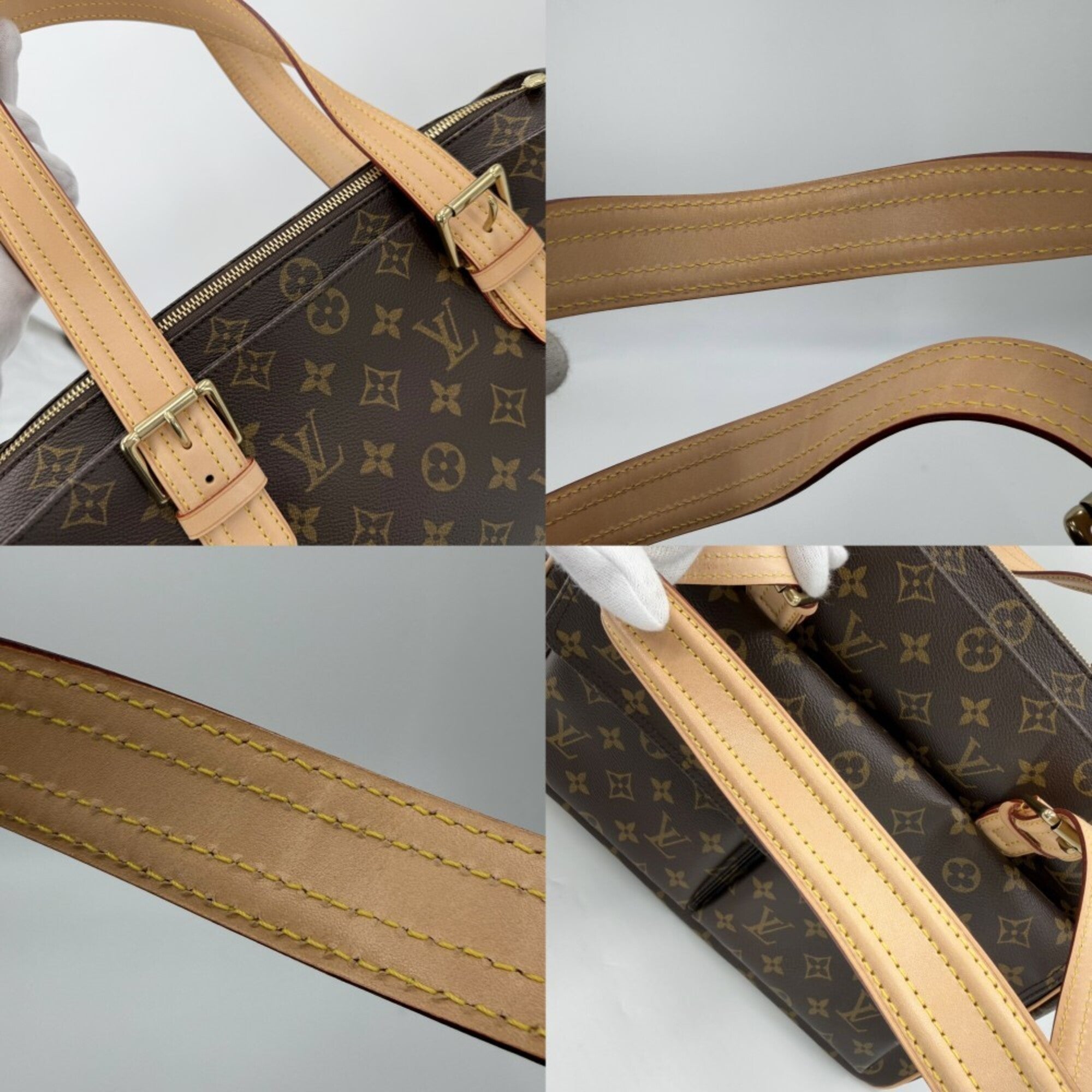 Louis Vuitton Brown Monogram Canvas Handbag Tote Bag (Pre-Owned)