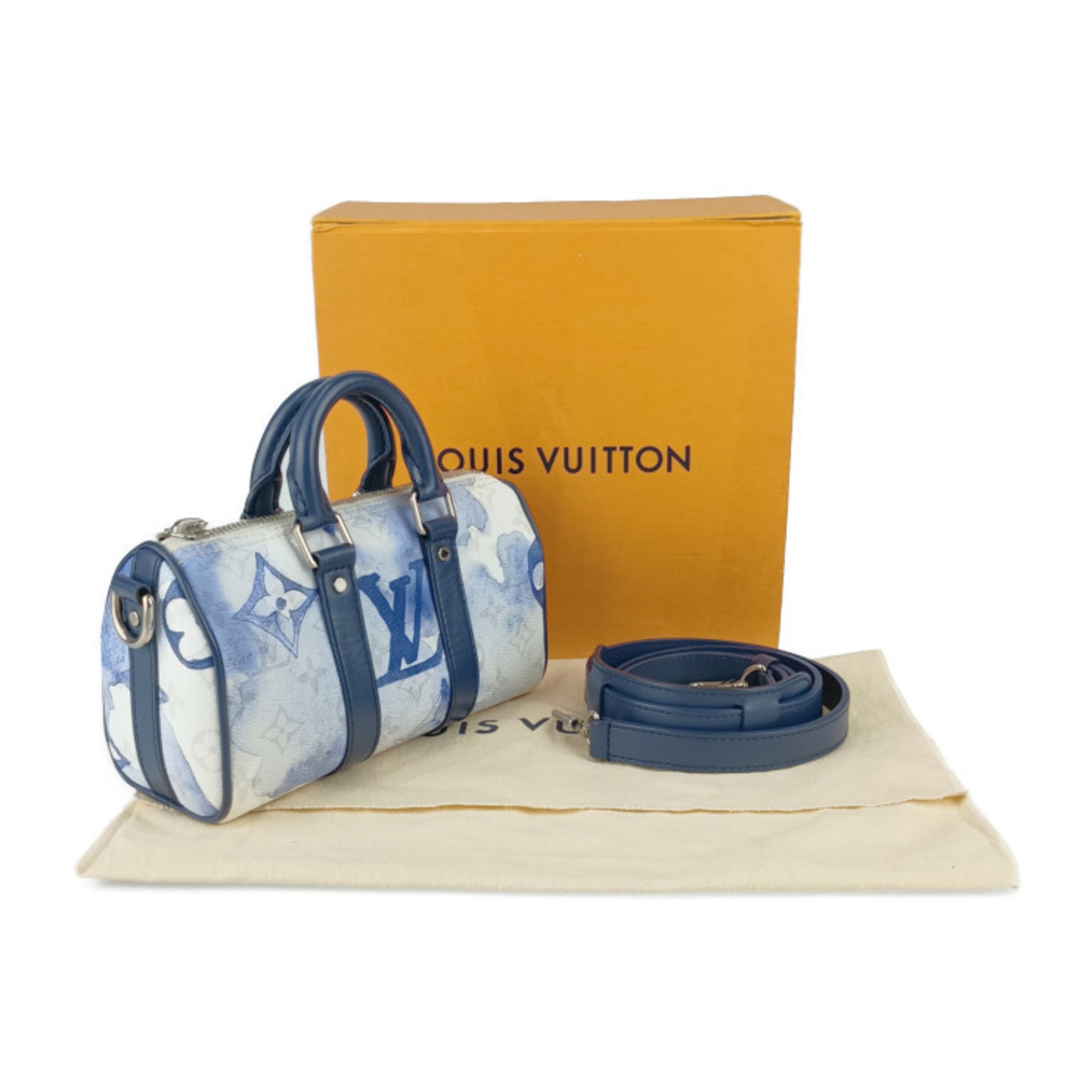 Louis Vuitton Blue Monogram White Monogram Handbag Shoulder Bag (Pre-Owned)