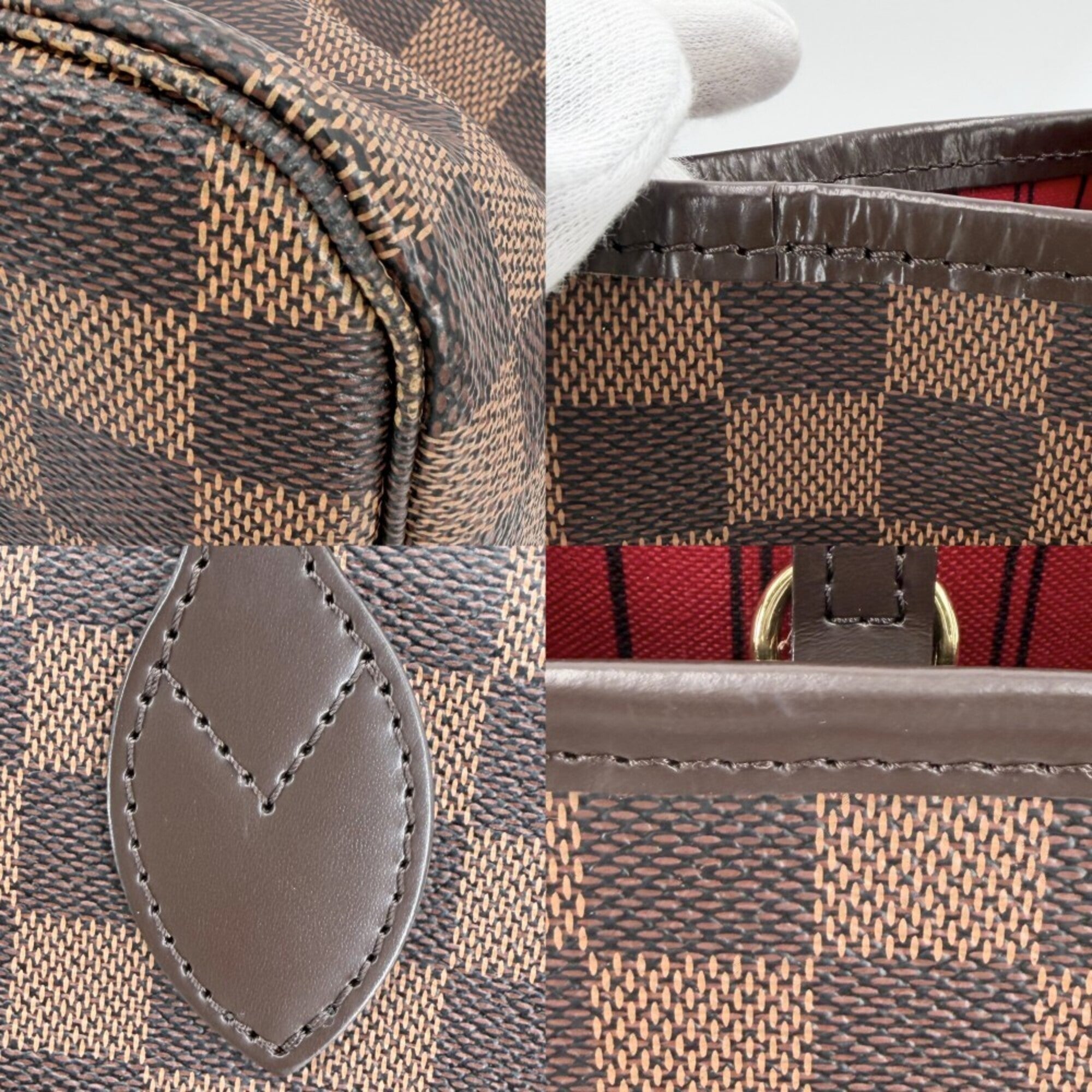 Louis Vuitton Brown Damier Canvas Handbag Pouch Tote Bag (Pre-Owned)
