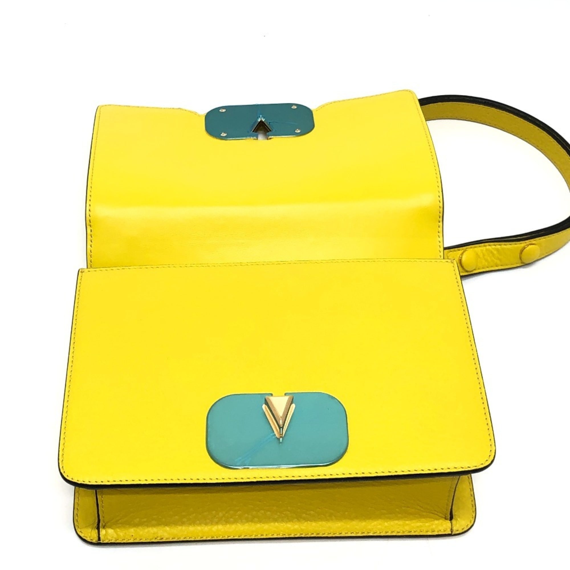 Valentino Yellow Leather Shoulder Bag (Pre-Owned)