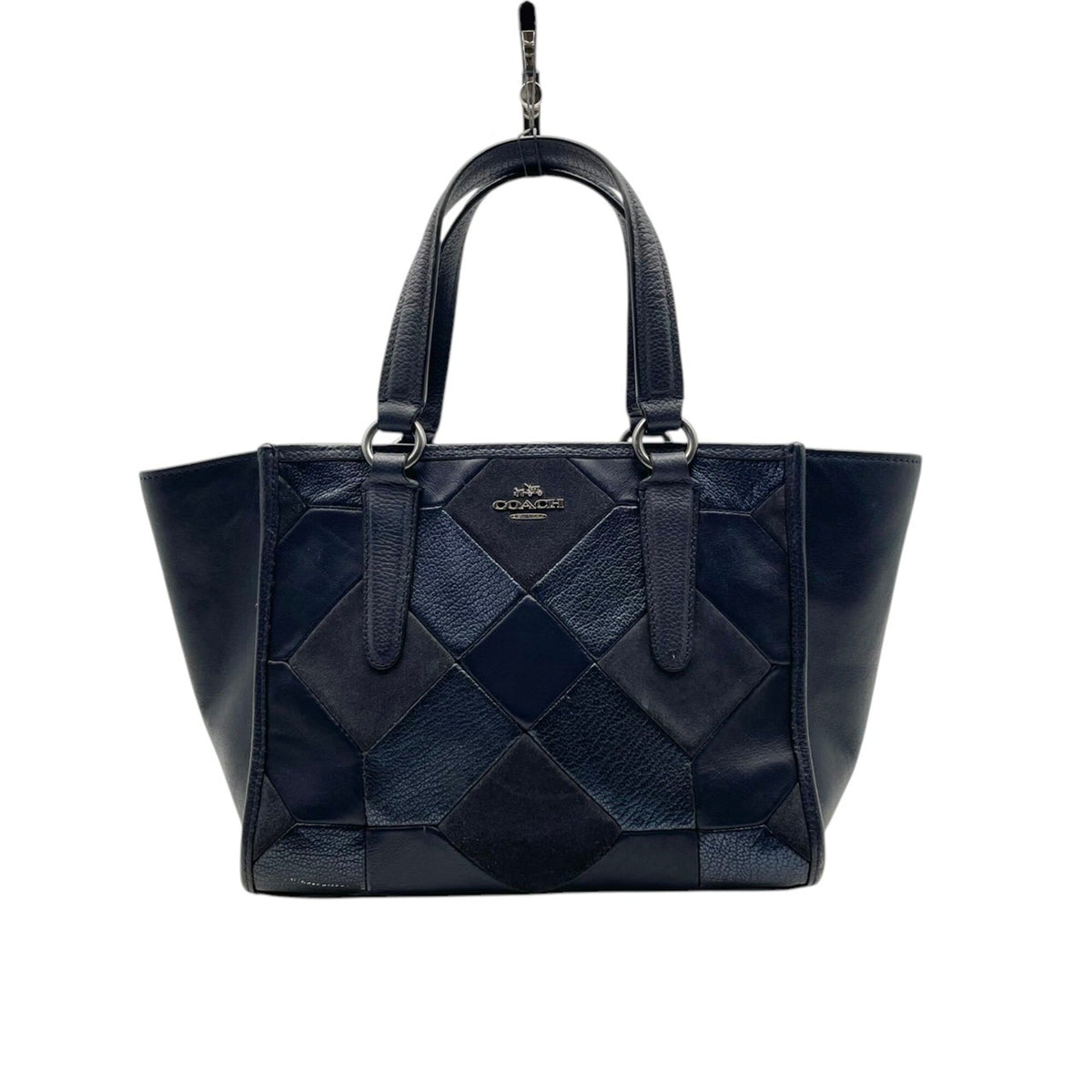 Coach Navy Leather Handbag Shoulder Bag Tote Bag (Pre-Owned)