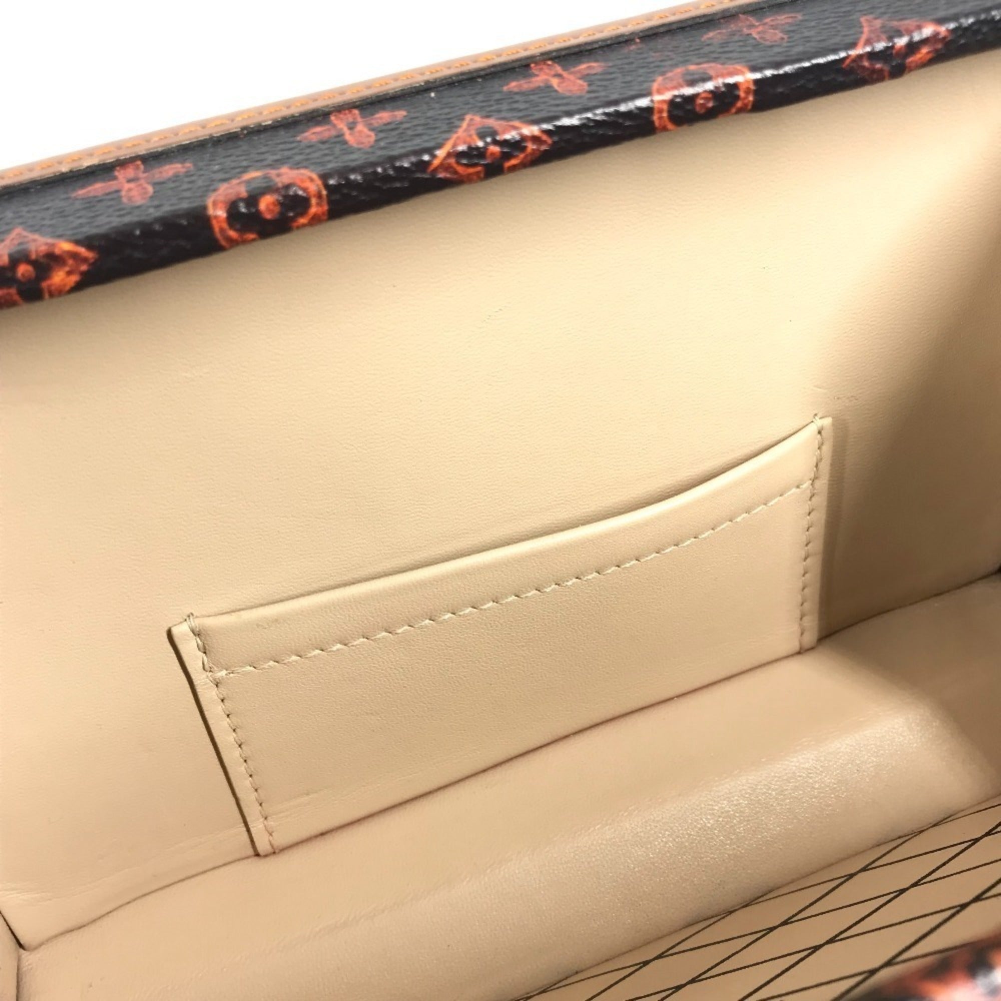 Louis Vuitton Brown Red Color Monogram Canvas Clutch Bag Shoulder Bag (Pre-Owned)