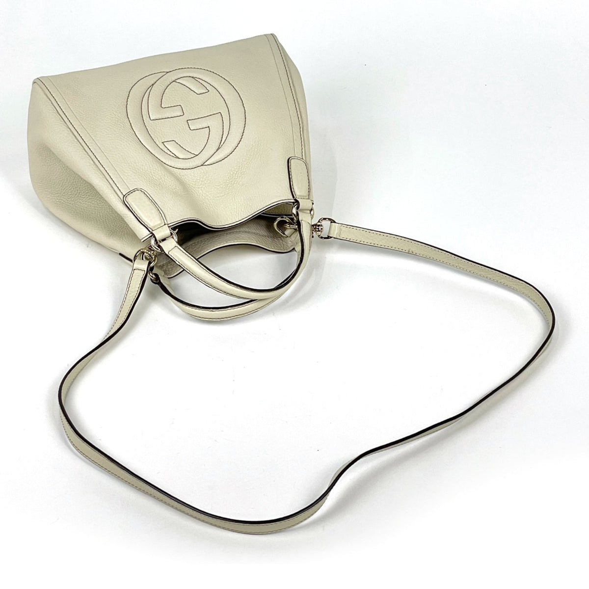 Gucci Ivory Leather Handbag (Pre-Owned)