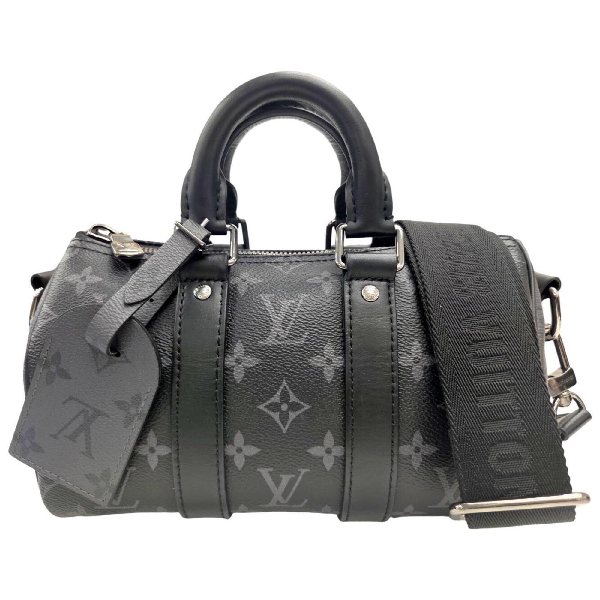 Louis Vuitton Monogram Eclipse Black Gray Monogram Eclipse Monogram Eclipse Boston Bag Shoulder Bag (Pre-Owned)