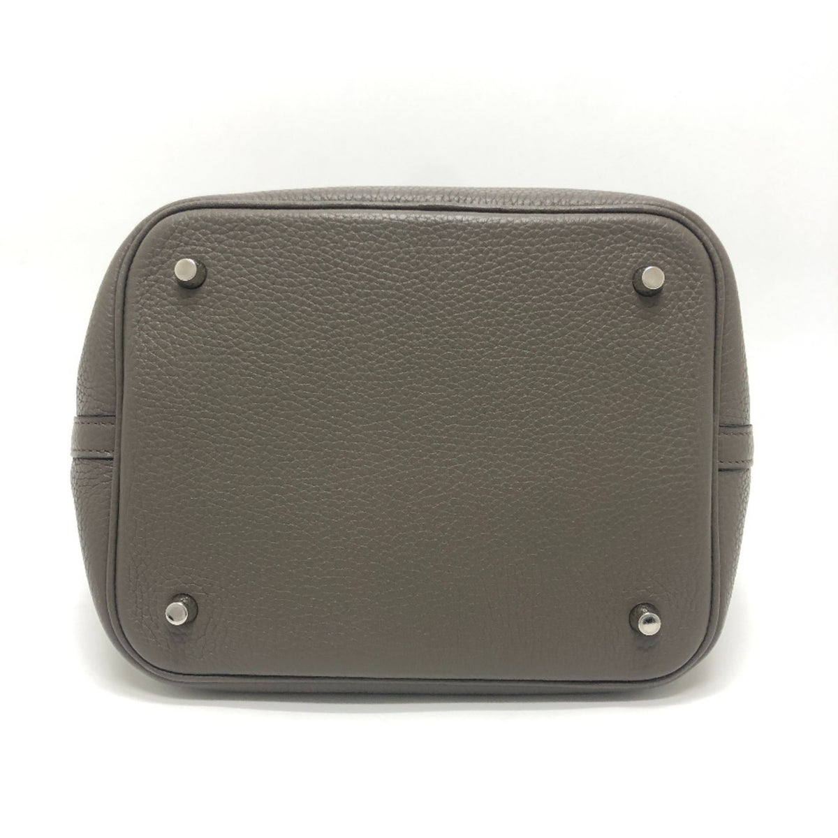 Hermes Picotin Gray Taurillon Clemence Leather Handbag (Pre-Owned)