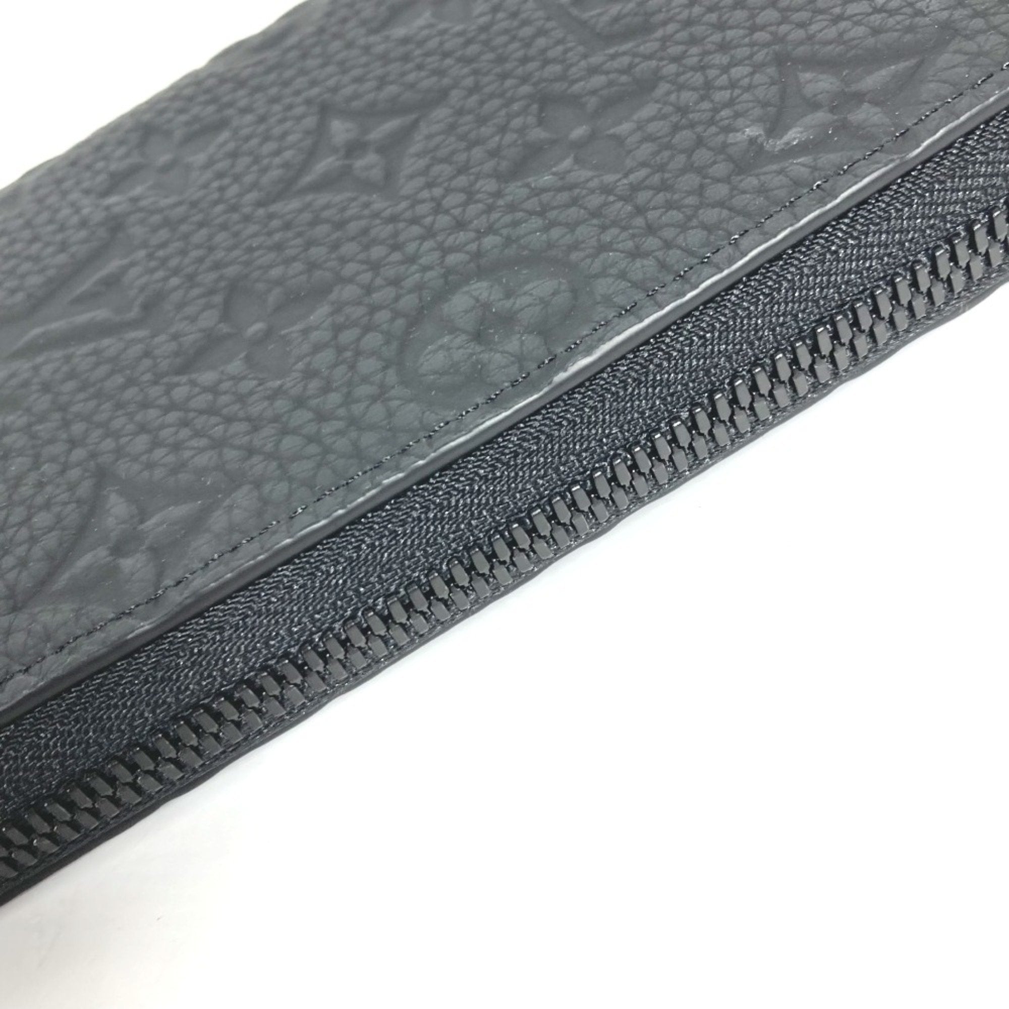 Louis Vuitton Black Leather Long Wallet (Bi-Fold) (Pre-Owned)