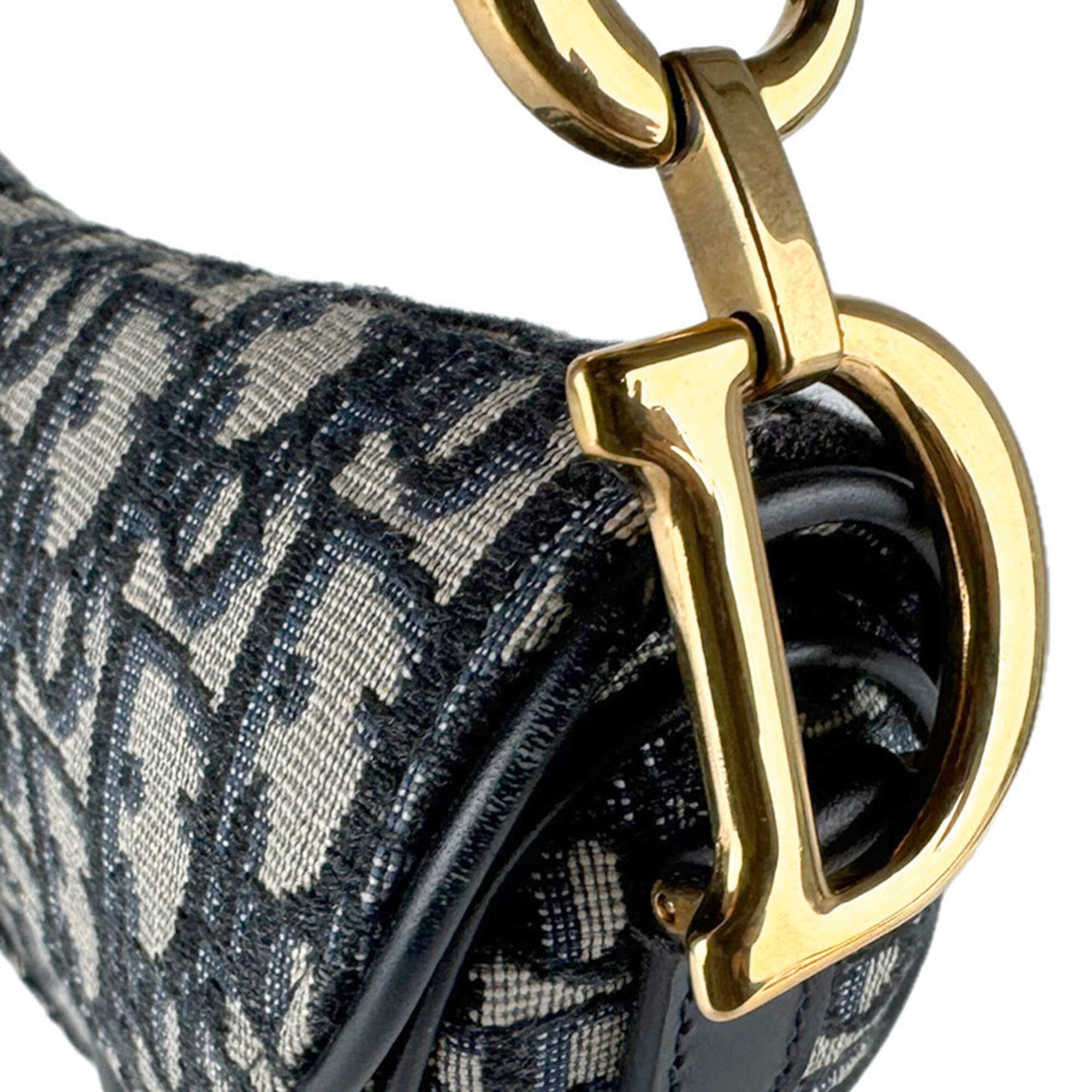 Christian Dior Navy Canvas Handbag Shoulder Bag (Pre-Owned)
