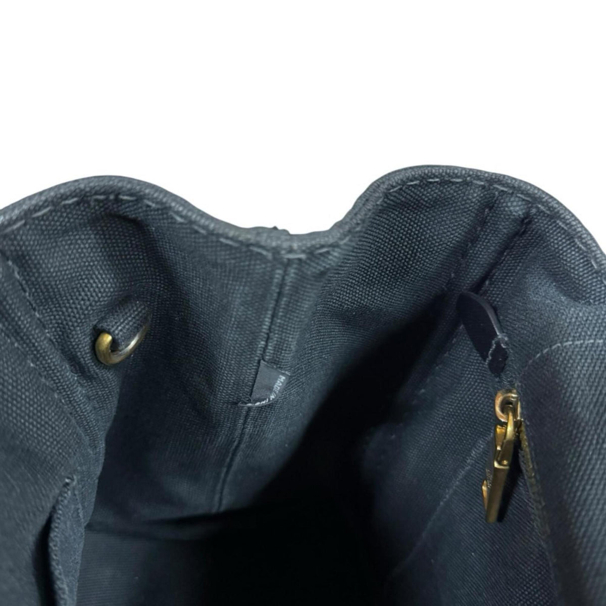 Prada Canapa Black Nero Canvas Shoulder Bag (Pre-Owned)