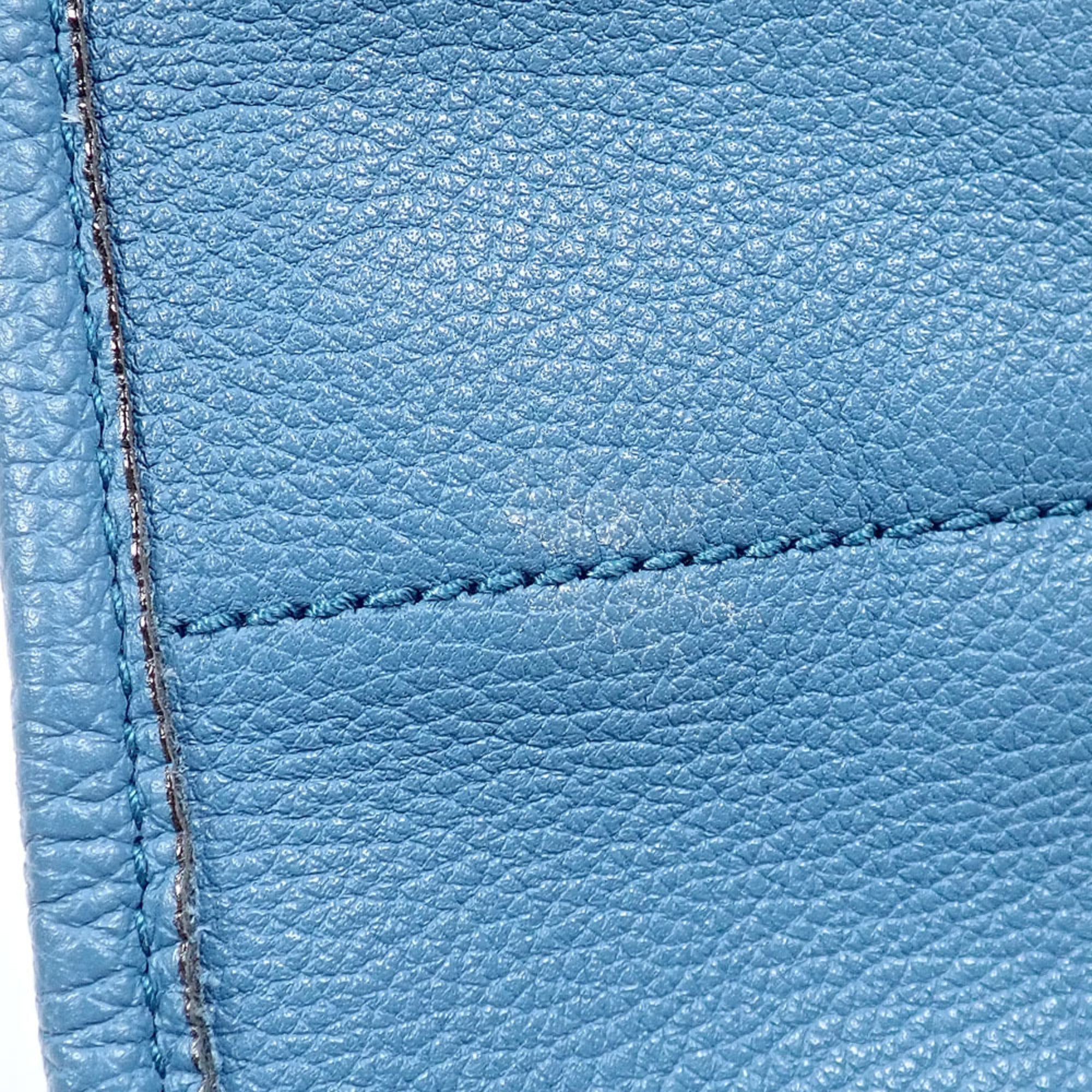 Gucci Blue Leather Tote Bag (Pre-Owned)