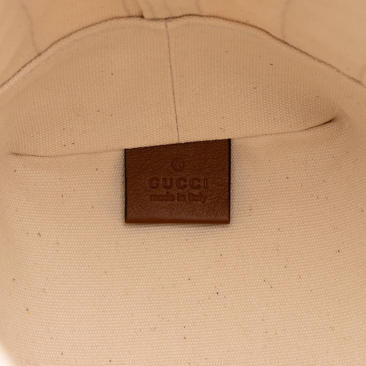 Gucci White Canvas Leather Handbag Shoulder Bag (Pre-Owned)