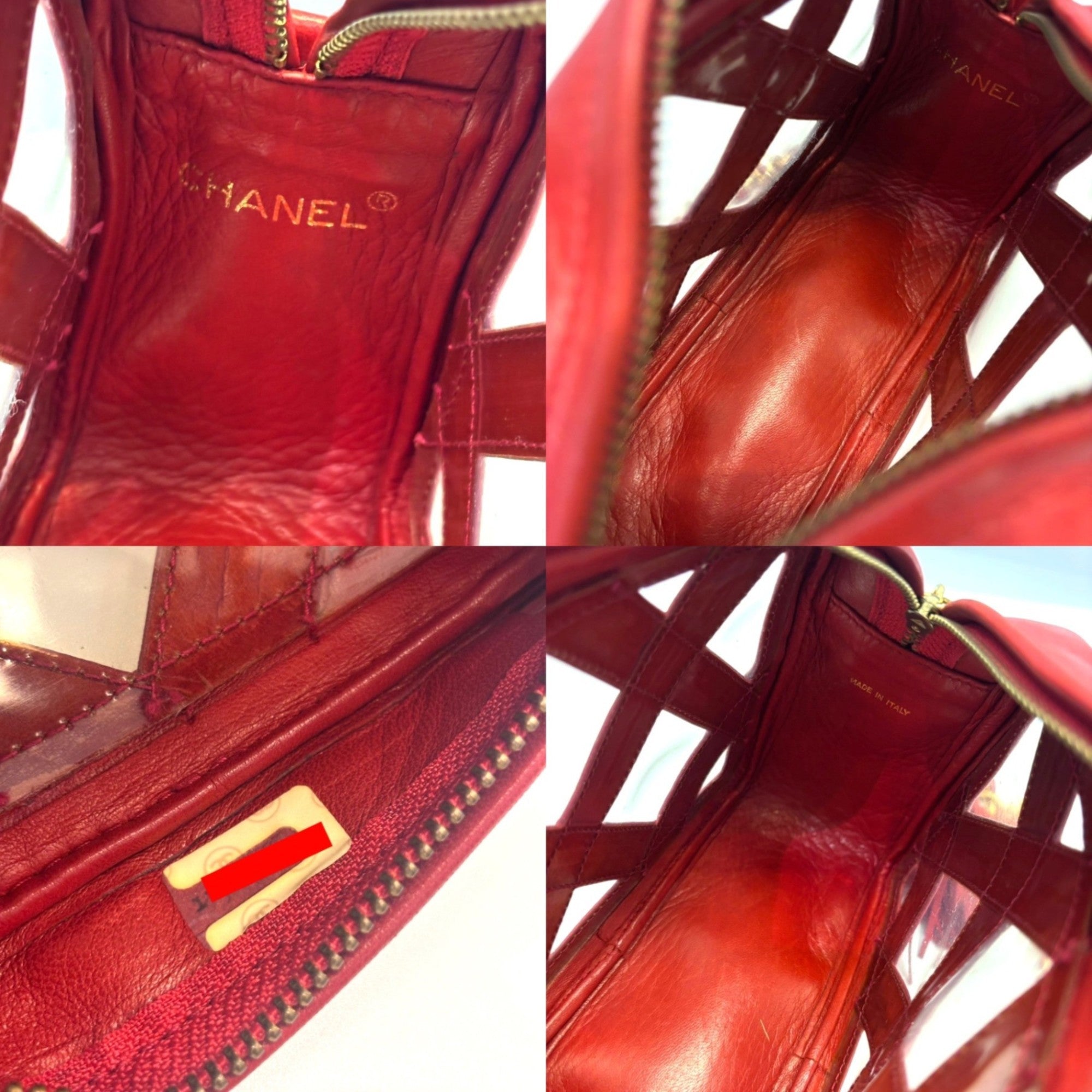Chanel Red Color Leather Shoulder Bag (Pre-Owned)