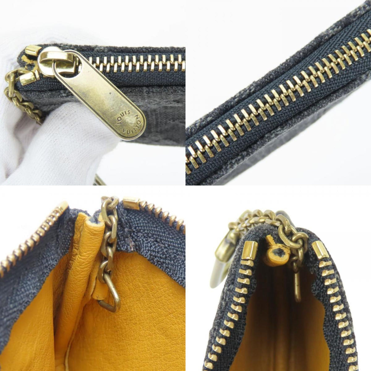 Louis Vuitton Black Gray Monogram Denim Coin Purse/Coin Case (Pre-Owned)