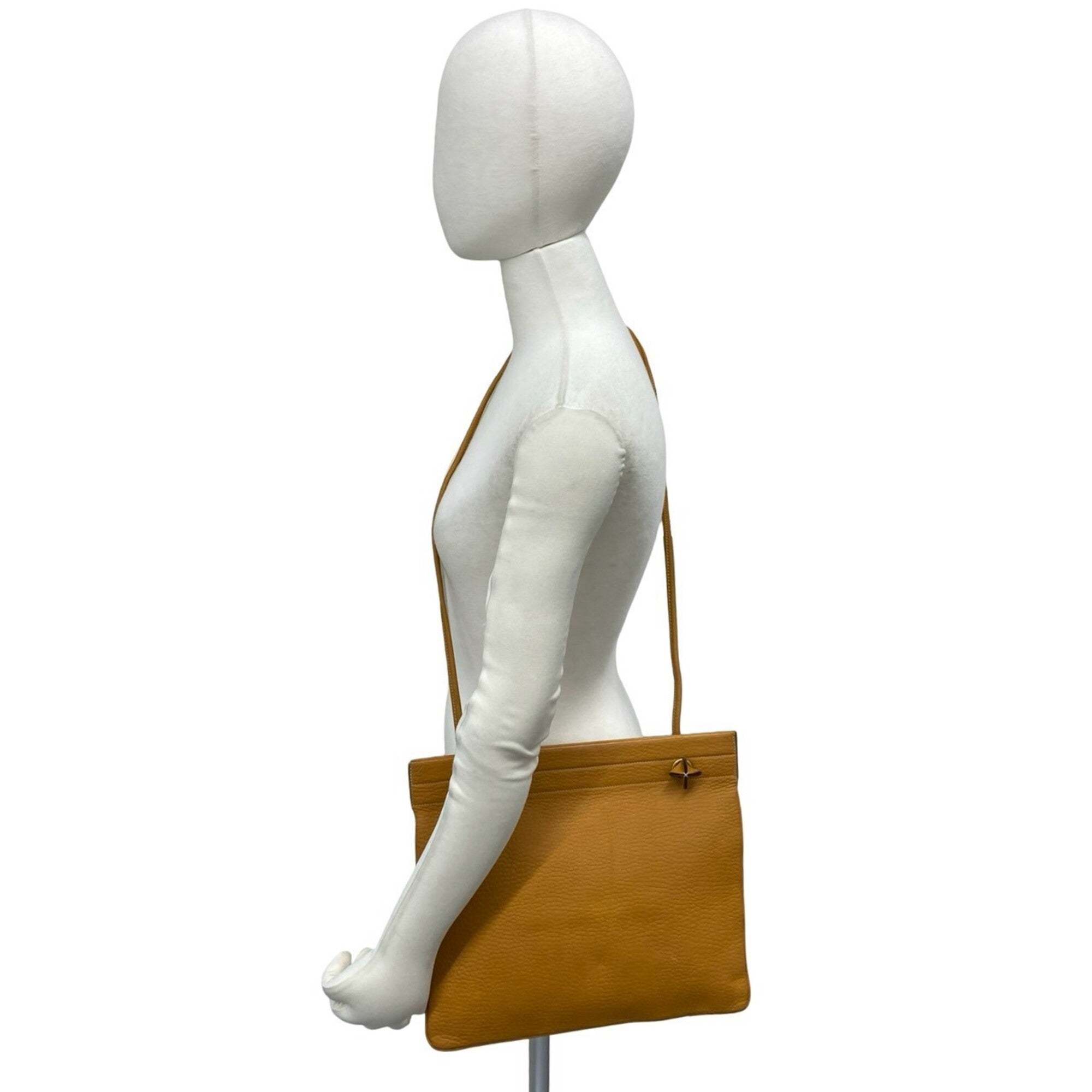 Hermes Brown Fjord Leather Shoulder Bag Tote Bag (Pre-Owned)