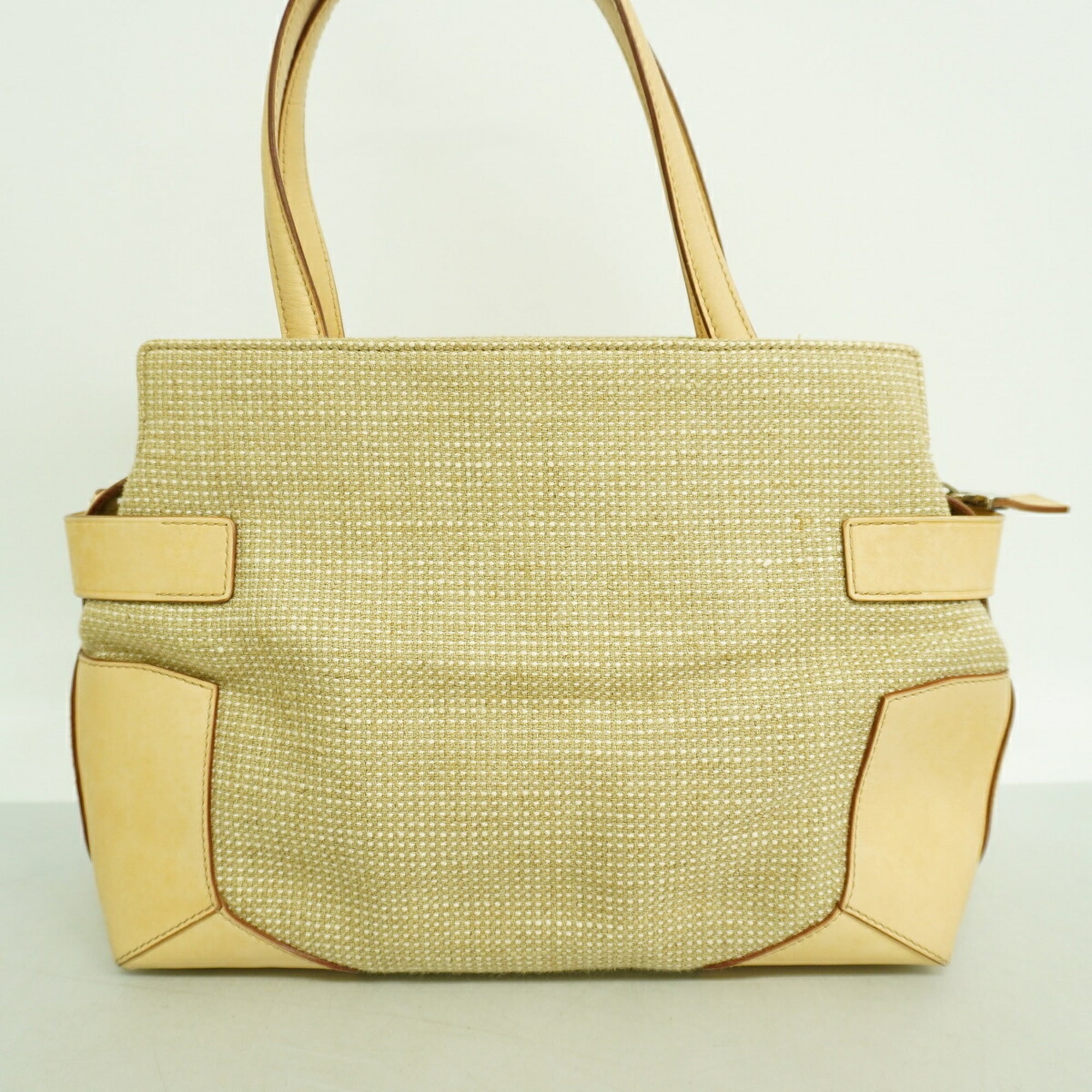 Salvatore Ferragamo Beige Canvas Handbag (Pre-Owned)