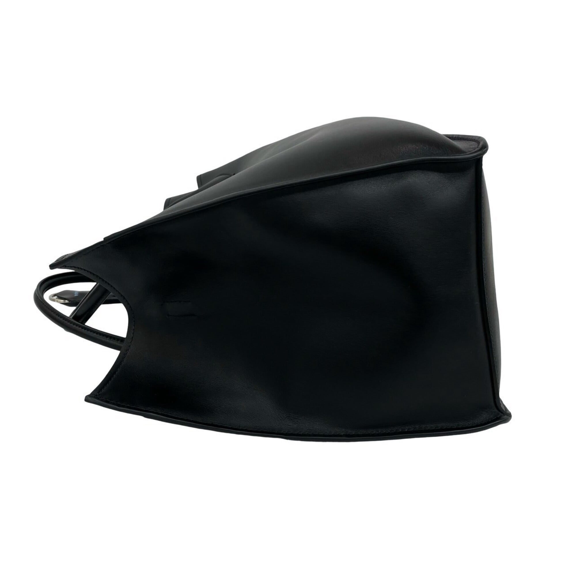 Prada Black Leather Handbag Pouch Shoulder Bag Tote Bag (Pre-Owned)