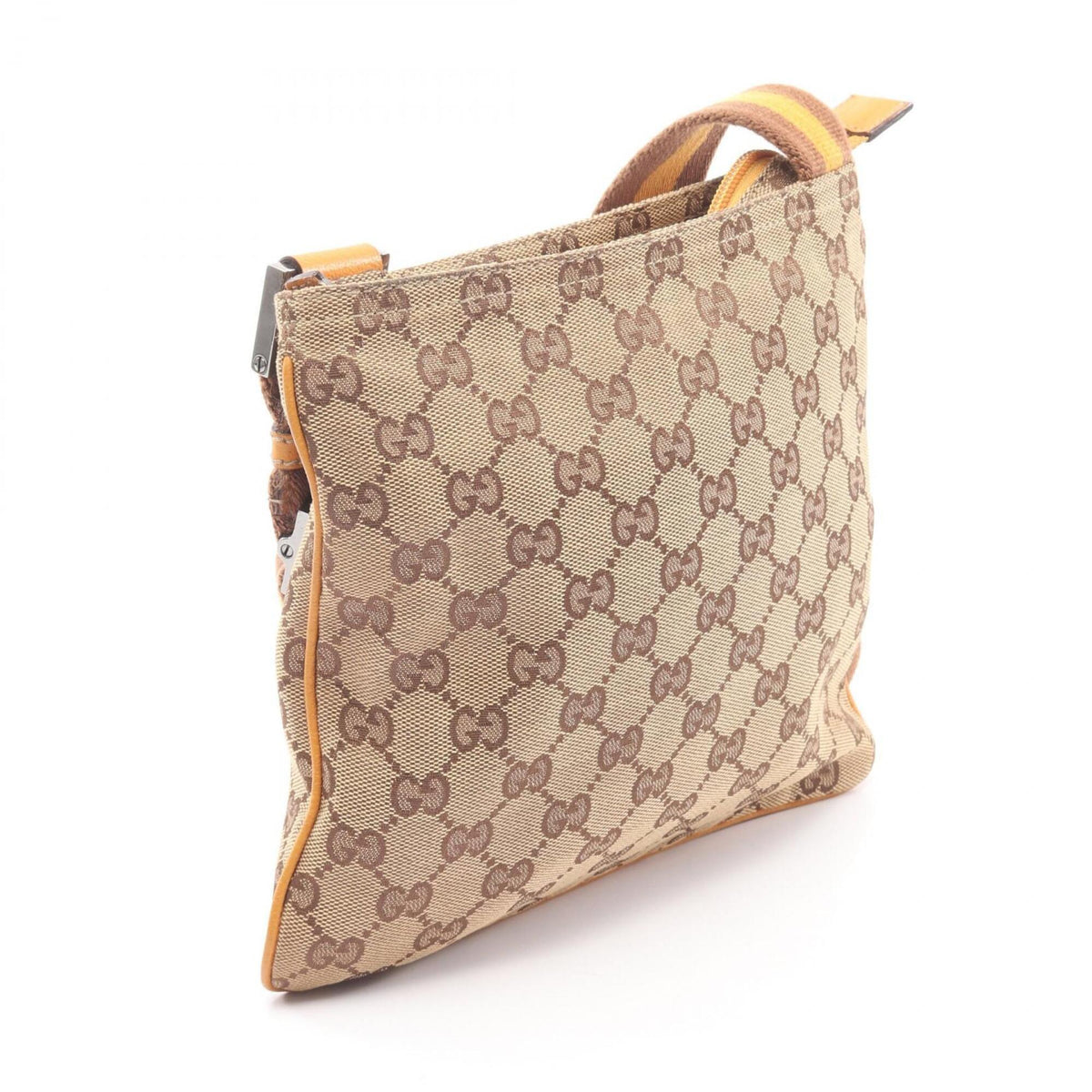 Gucci Gg Canvas Beige Yellow Gg Canvas Leather Handbag Shoulder Bag (Pre-Owned)