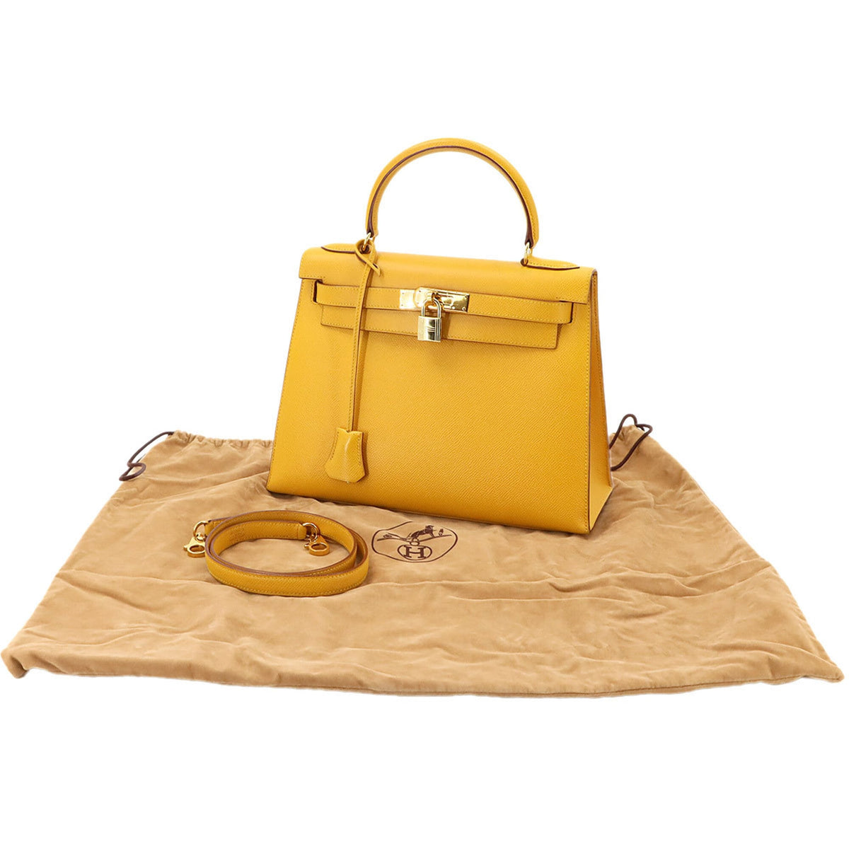 Hermes Jaune Courchevel Leather Handbag (Pre-Owned)
