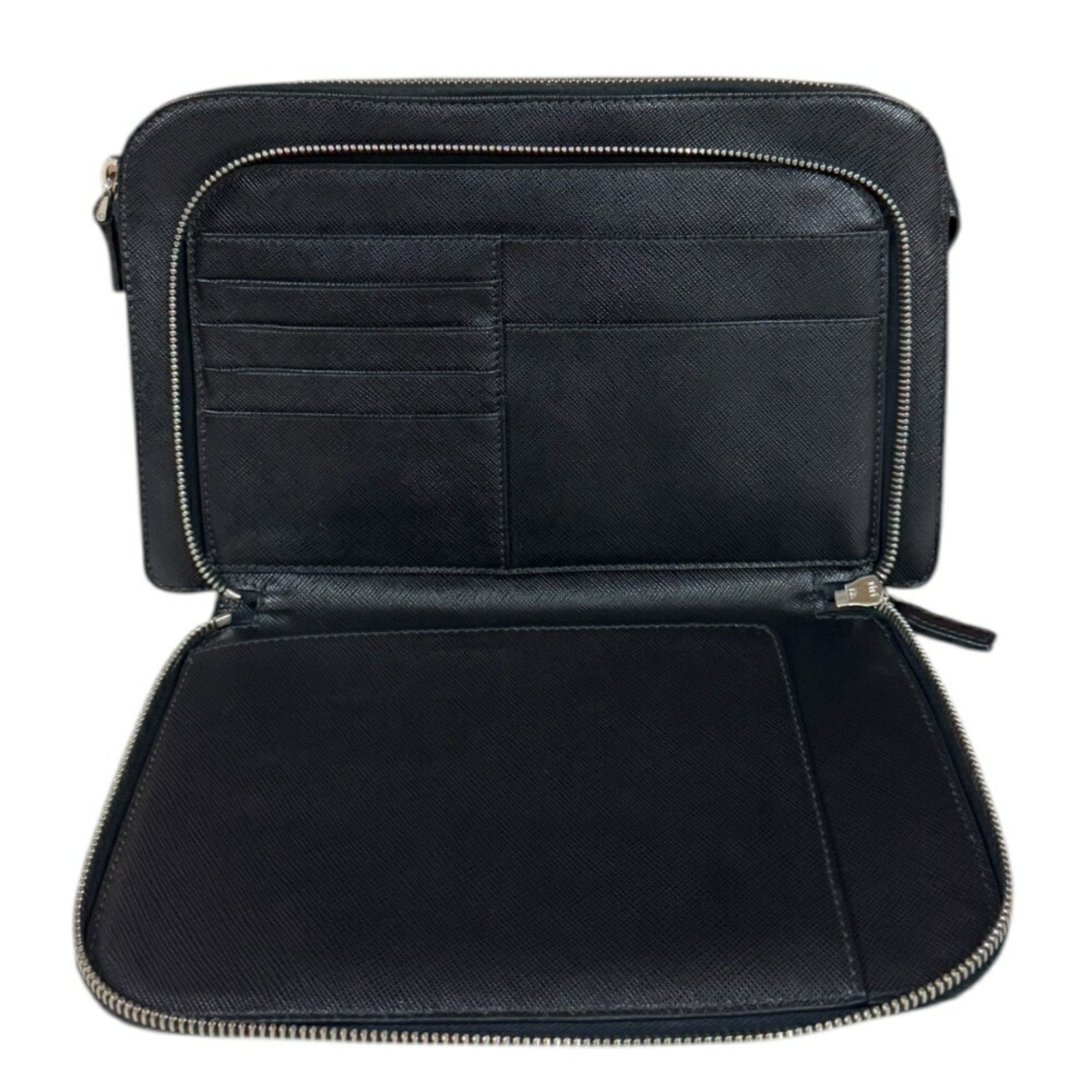 Prada Black Leather Clutch Bag (Pre-Owned)
