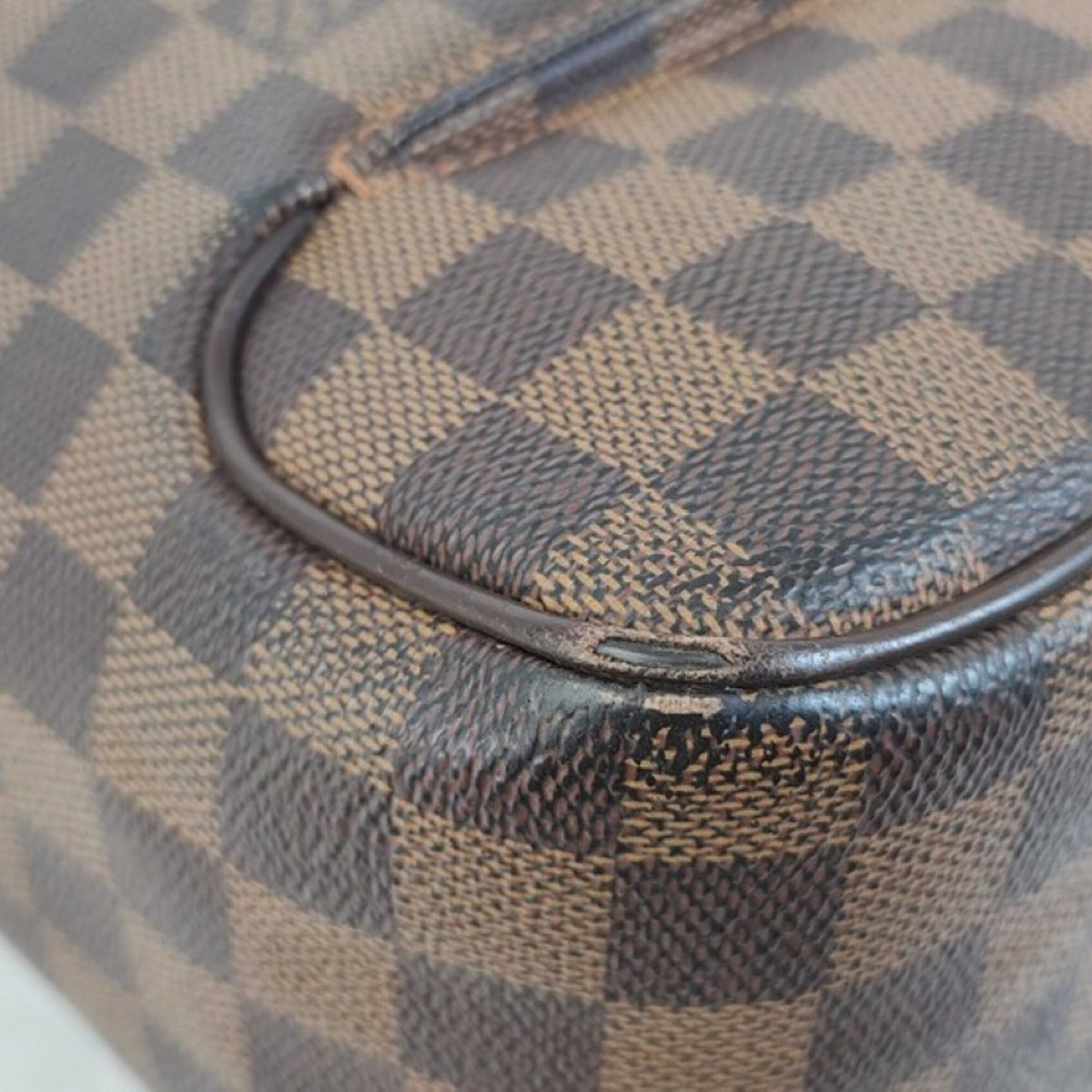 Louis Vuitton Brown Damier Canvas Ebene Leather Shoulder Bag (Pre-Owned)