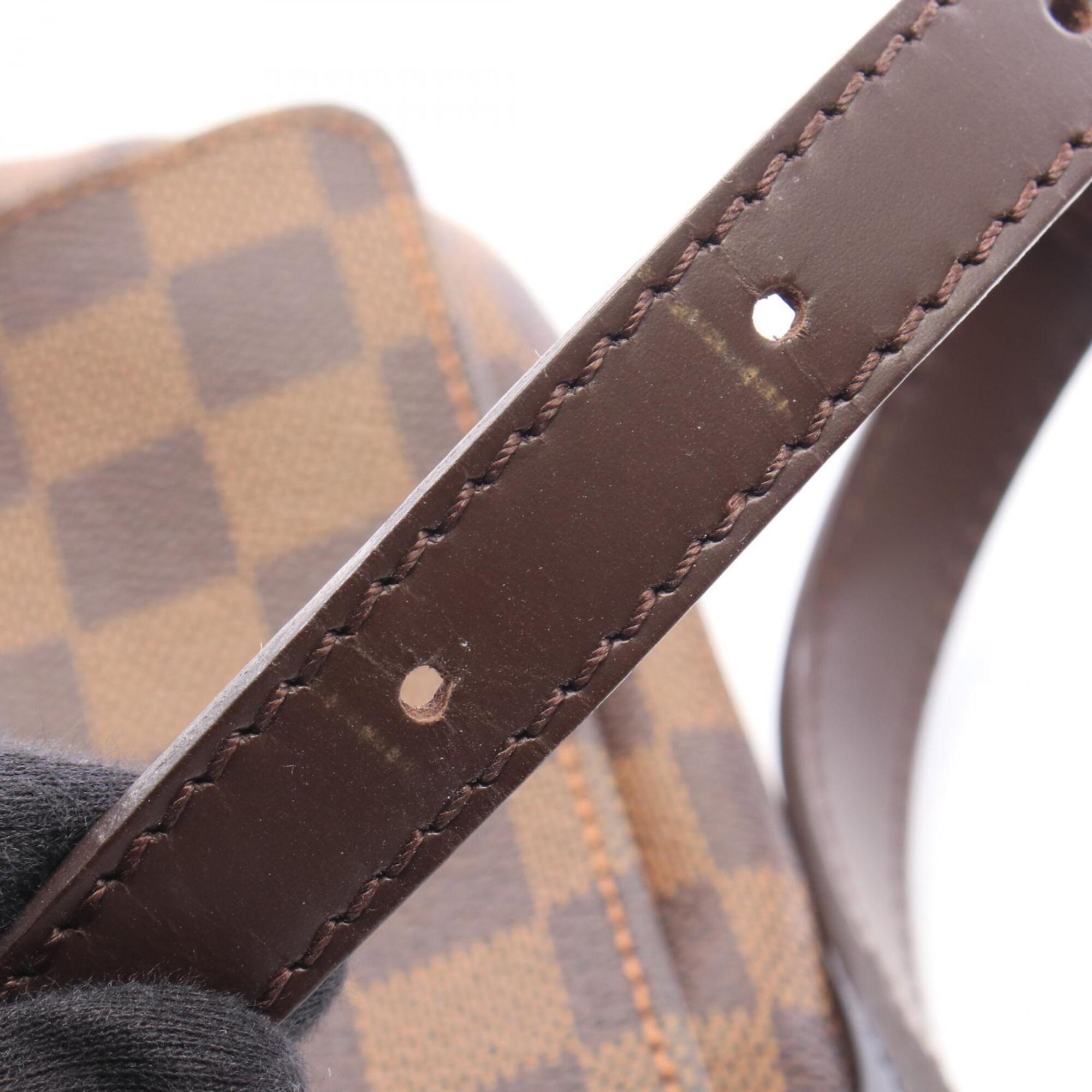 Louis Vuitton Brown Coated Canvas Leather Handbag Shoulder Bag (Pre-Owned)