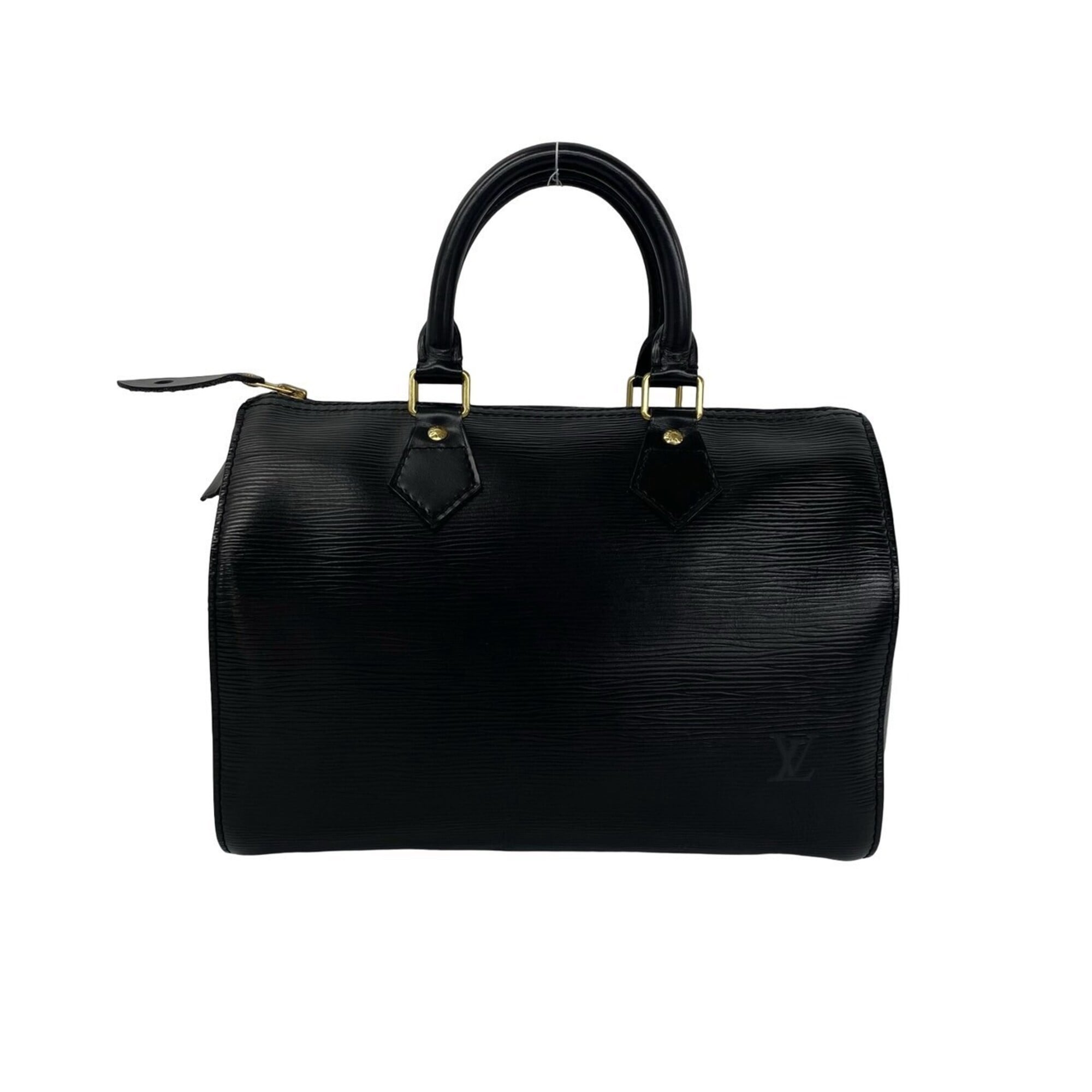Louis Vuitton Black Leather Boston Bag Handbag (Pre-Owned)
