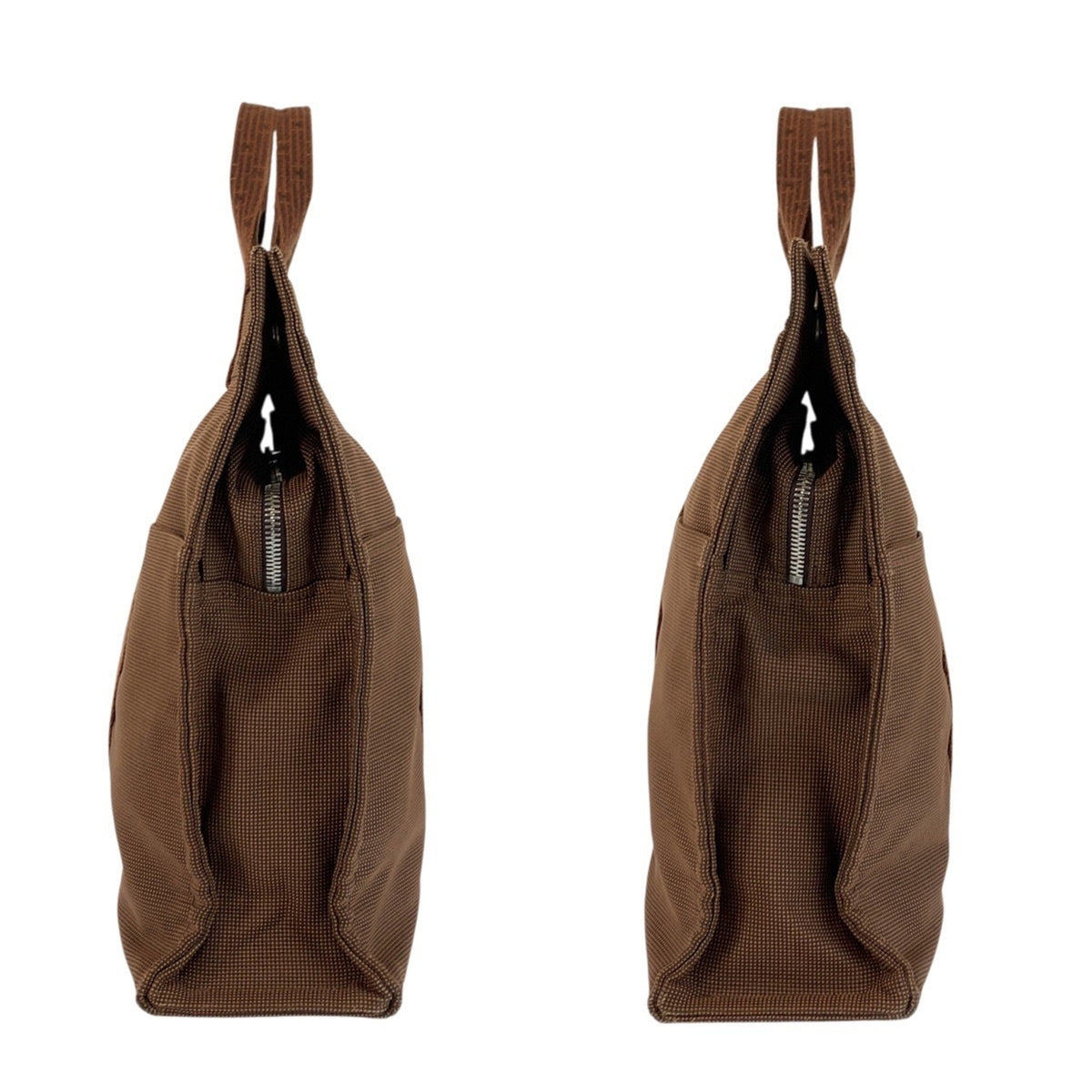 Hermes Brown Polyamide Handbag Tote Bag (Pre-Owned)