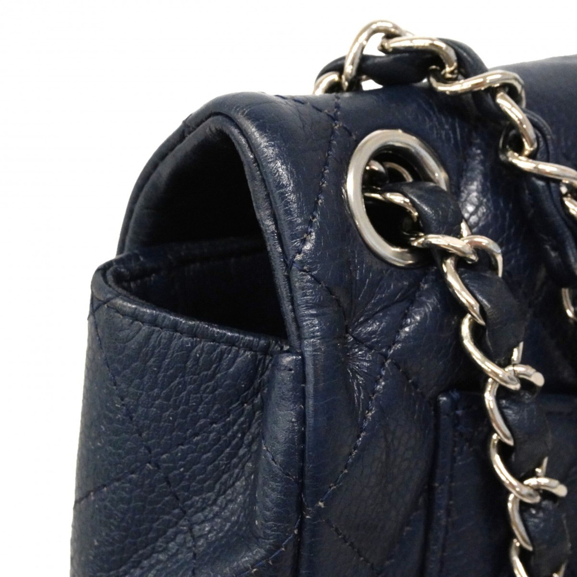Chanel Navy Grained Calfskin Shoulder Bag (Pre-Owned)