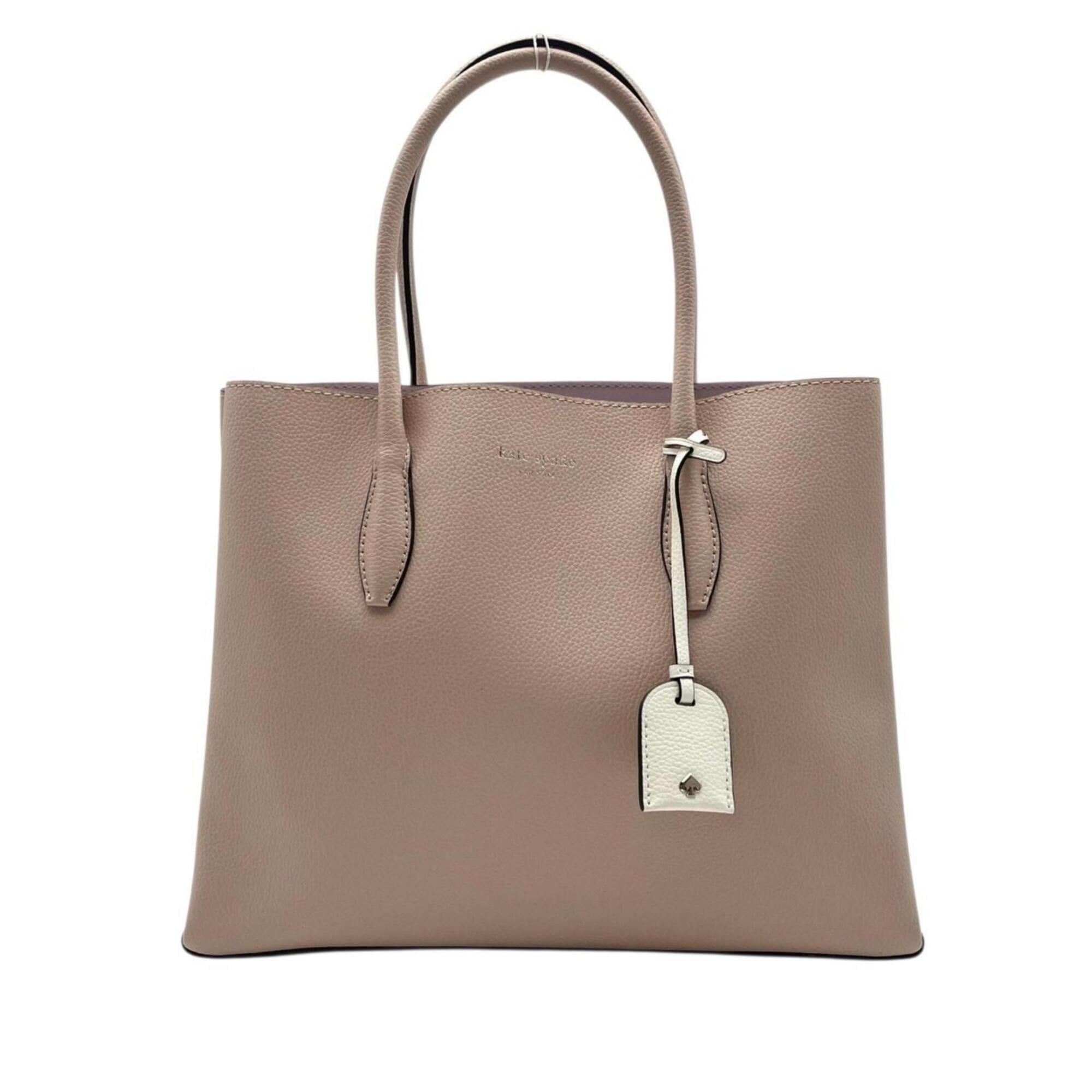 Kate Spade Light Pink White Leather Handbag Shoulder Bag Tote Bag (Pre-Owned)