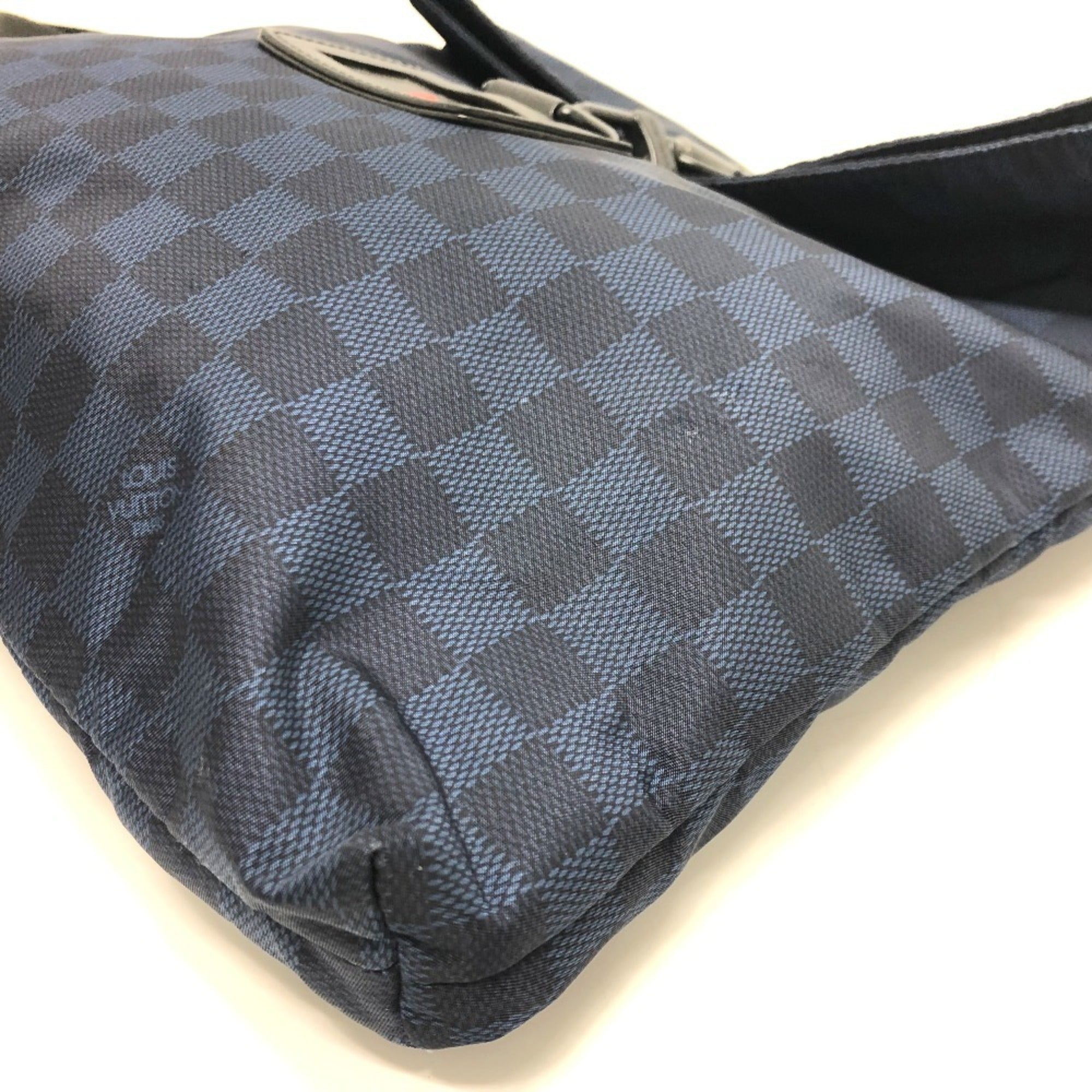 Louis Vuitton Damier Black Navy Nylon Shoulder Bag (Pre-Owned)
