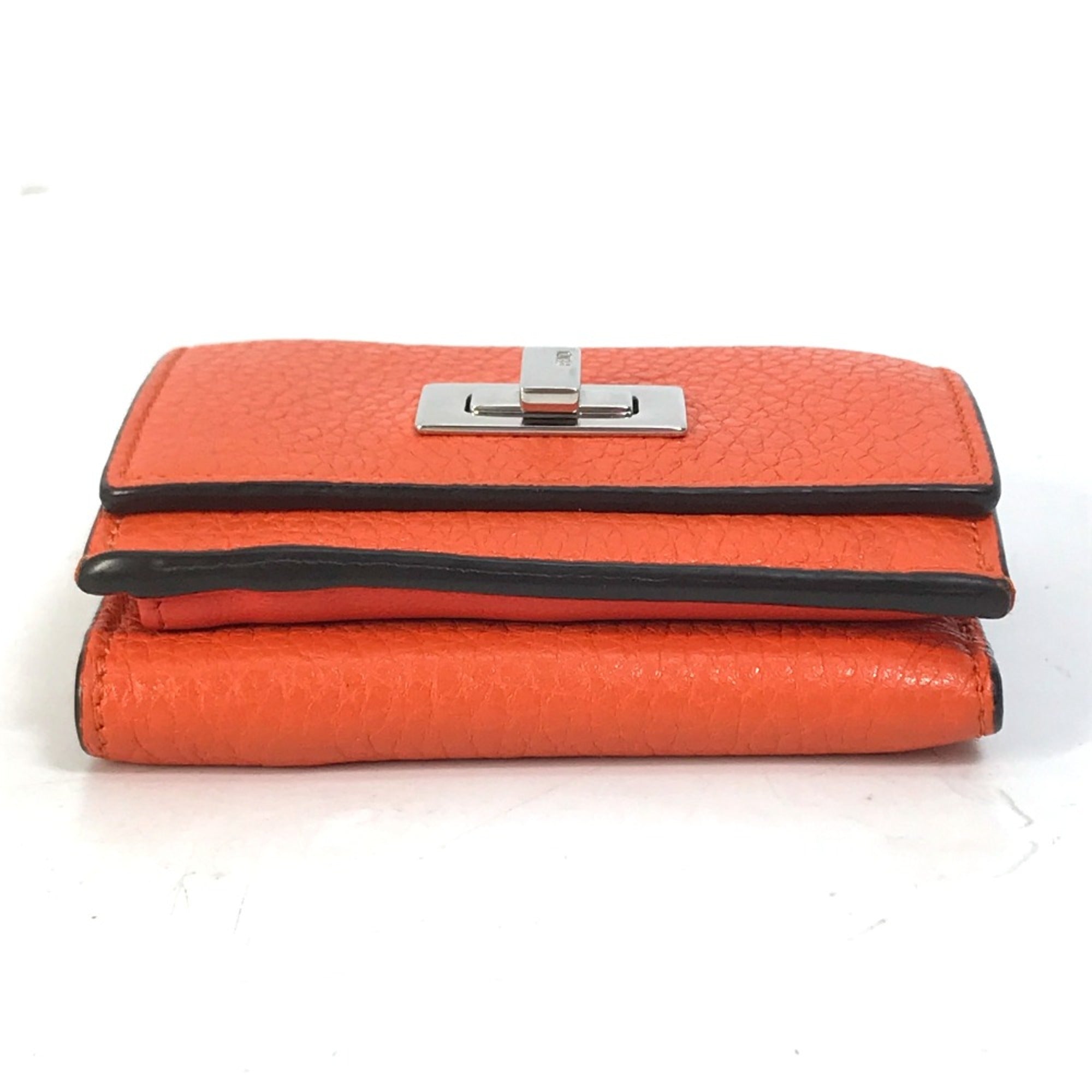 Fendi Orange Leather Wallet (Tri-Fold) (Pre-Owned)