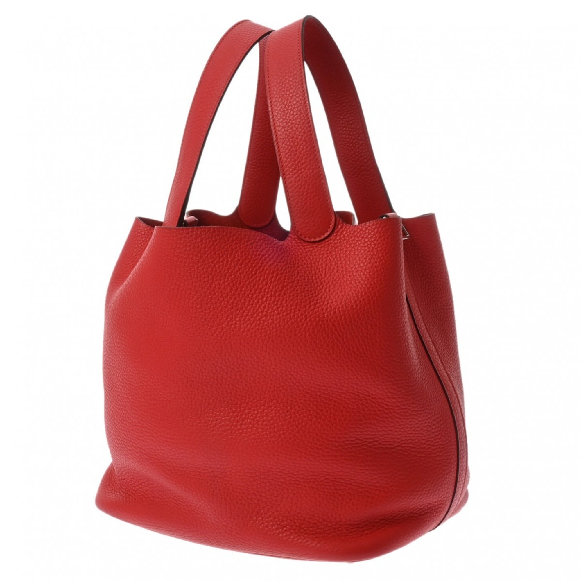 Hermes Picotin Rouge Casaque Taurillon Clemence Leather Handbag (Pre-Owned)